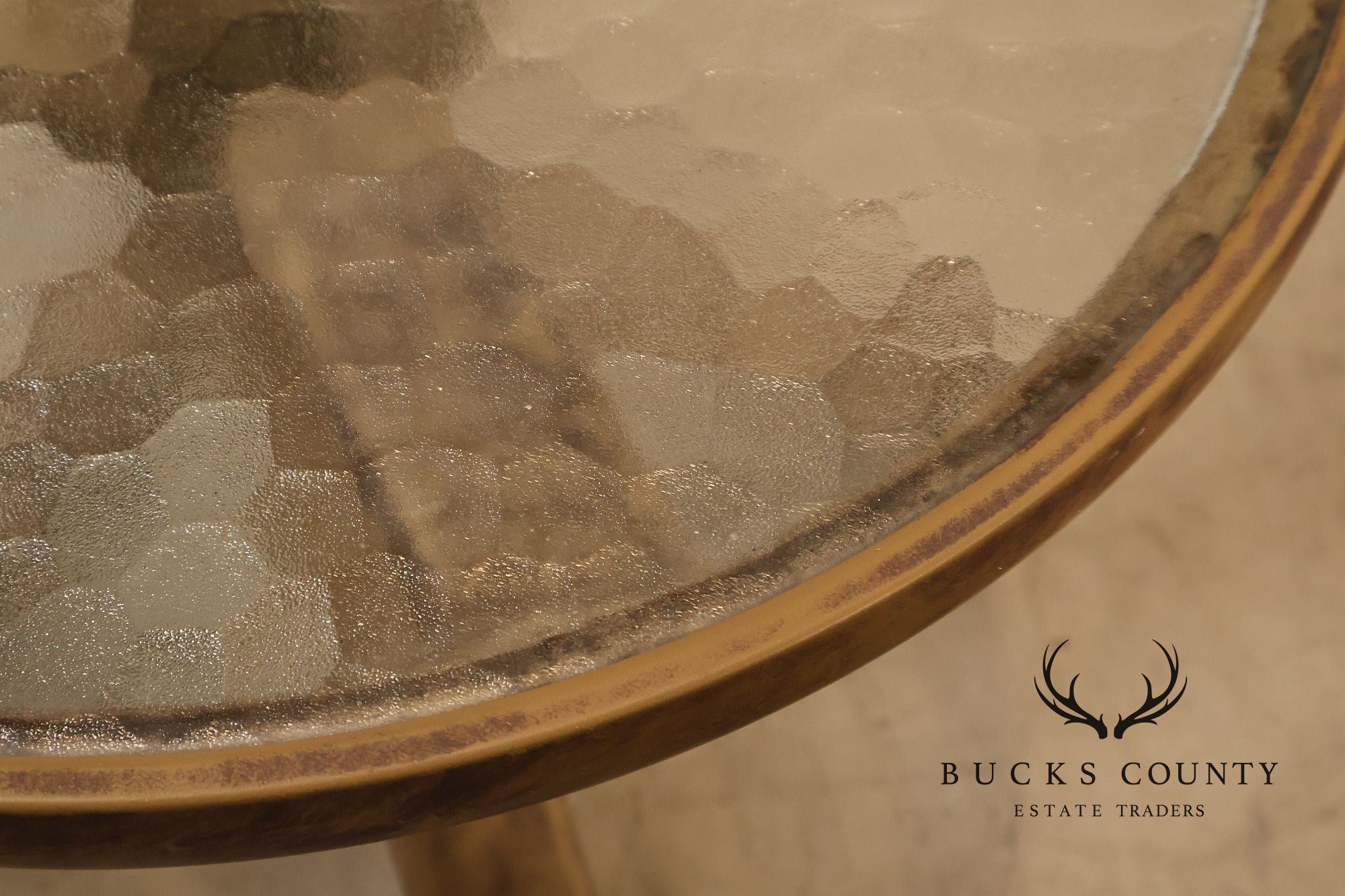 Brown Jordan Pair of Outdoor Round Glass Top Side Tables