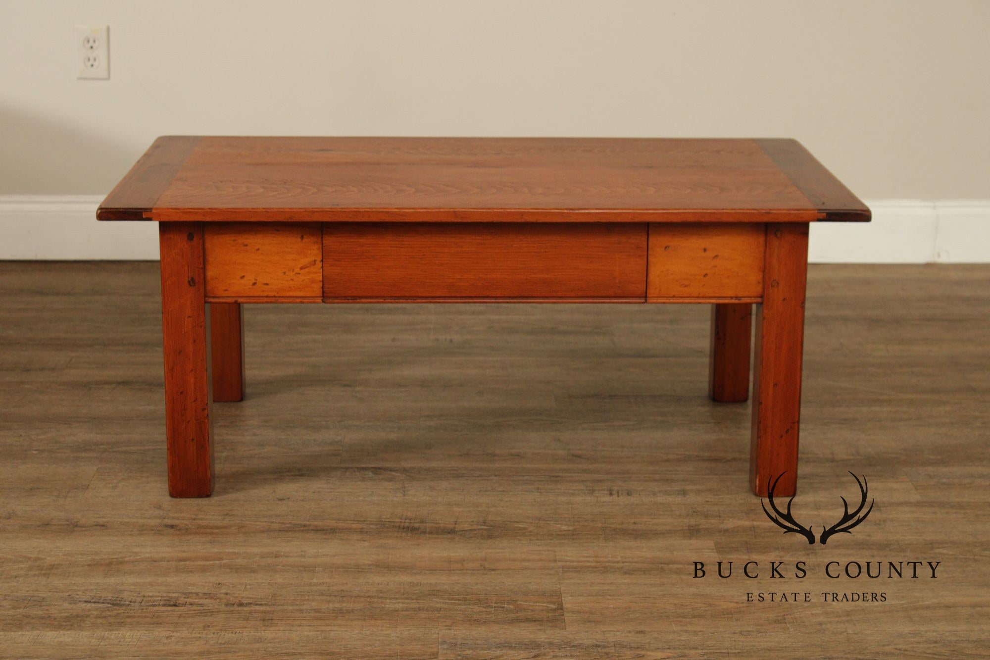 Rustic Mission Style Coffee Table With Drawer