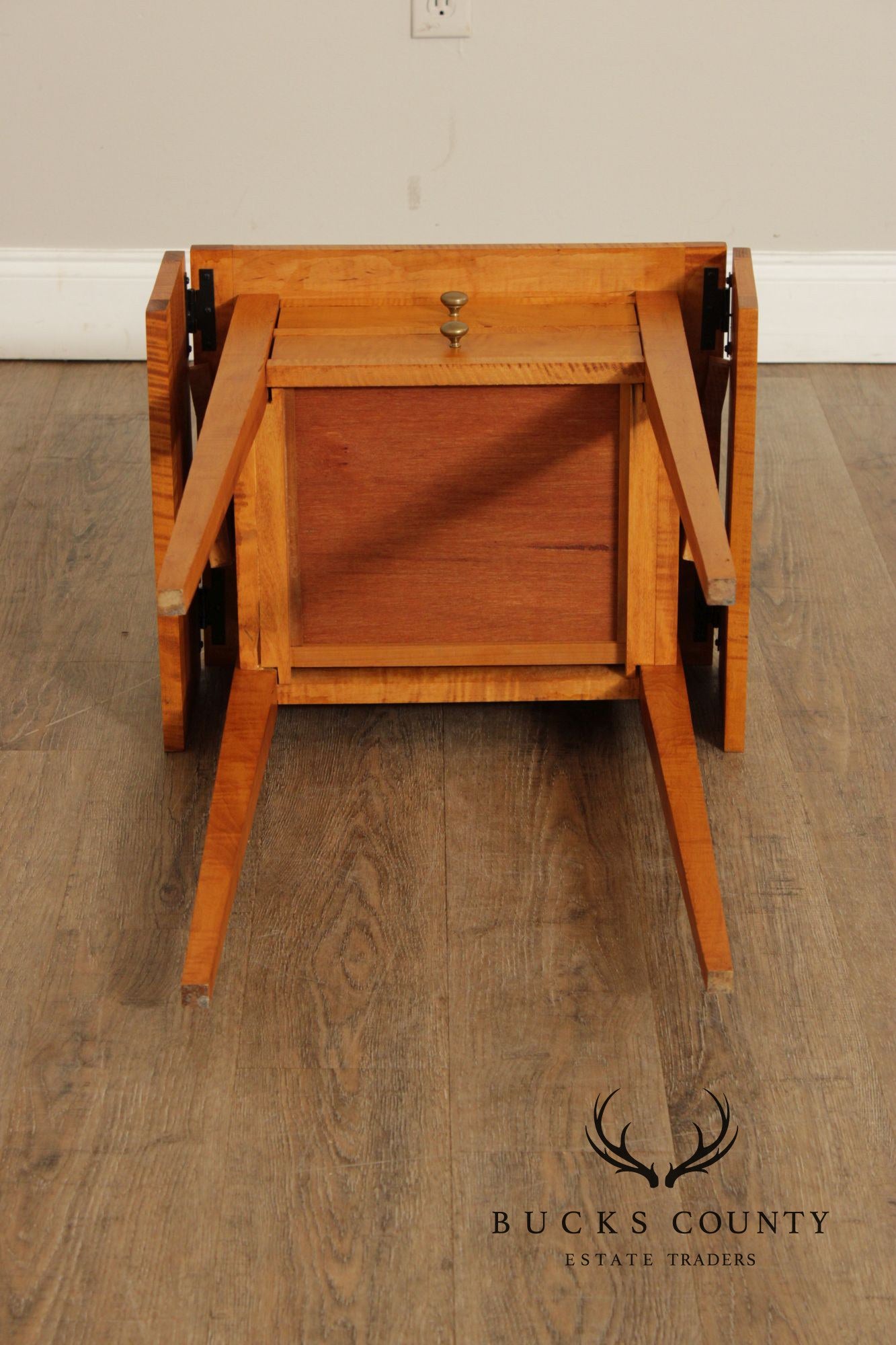 Federal Style Tiger Maple Pembroke Side Table