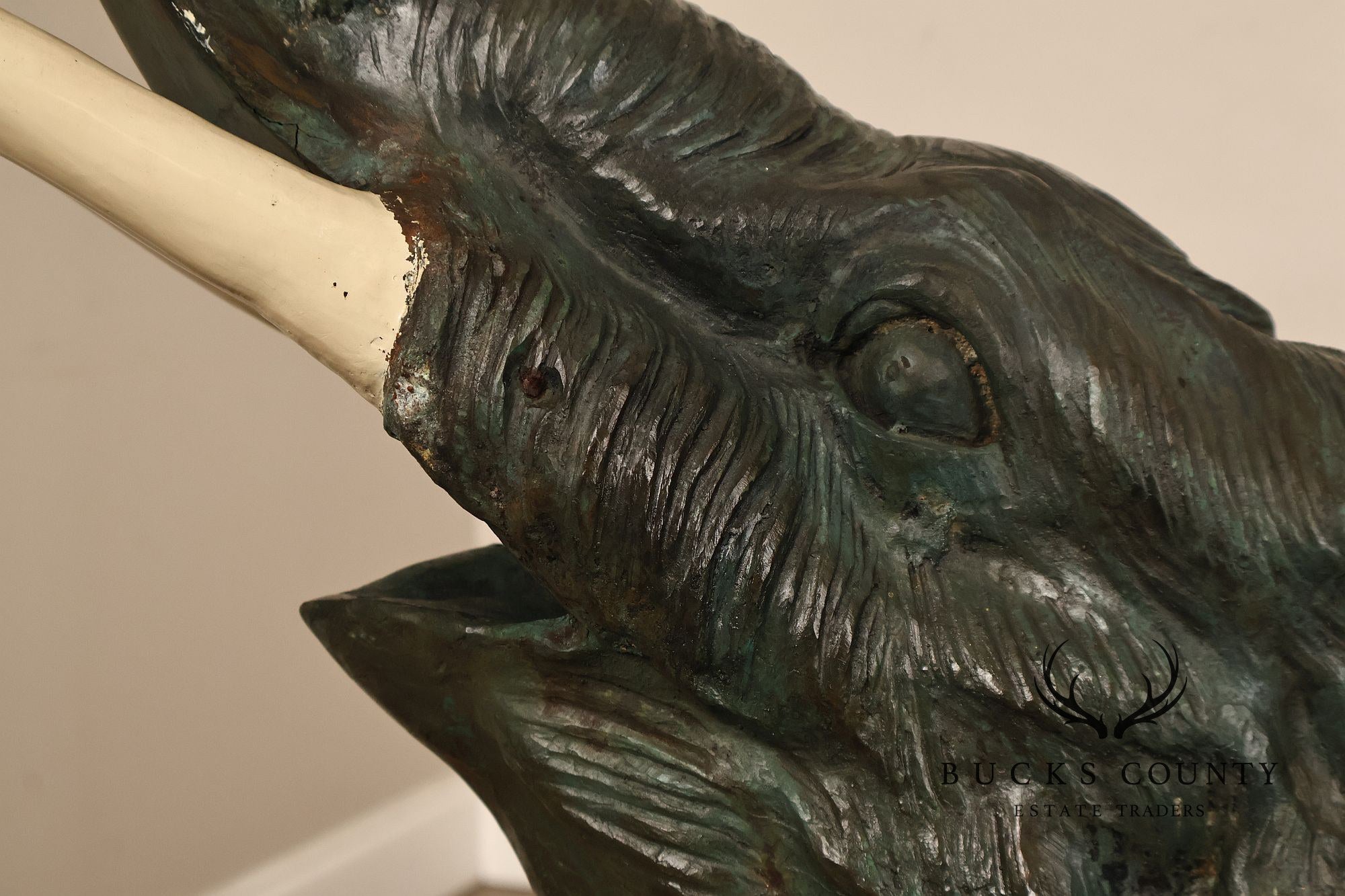 Monumental Patinated Bronze Elephant Statue