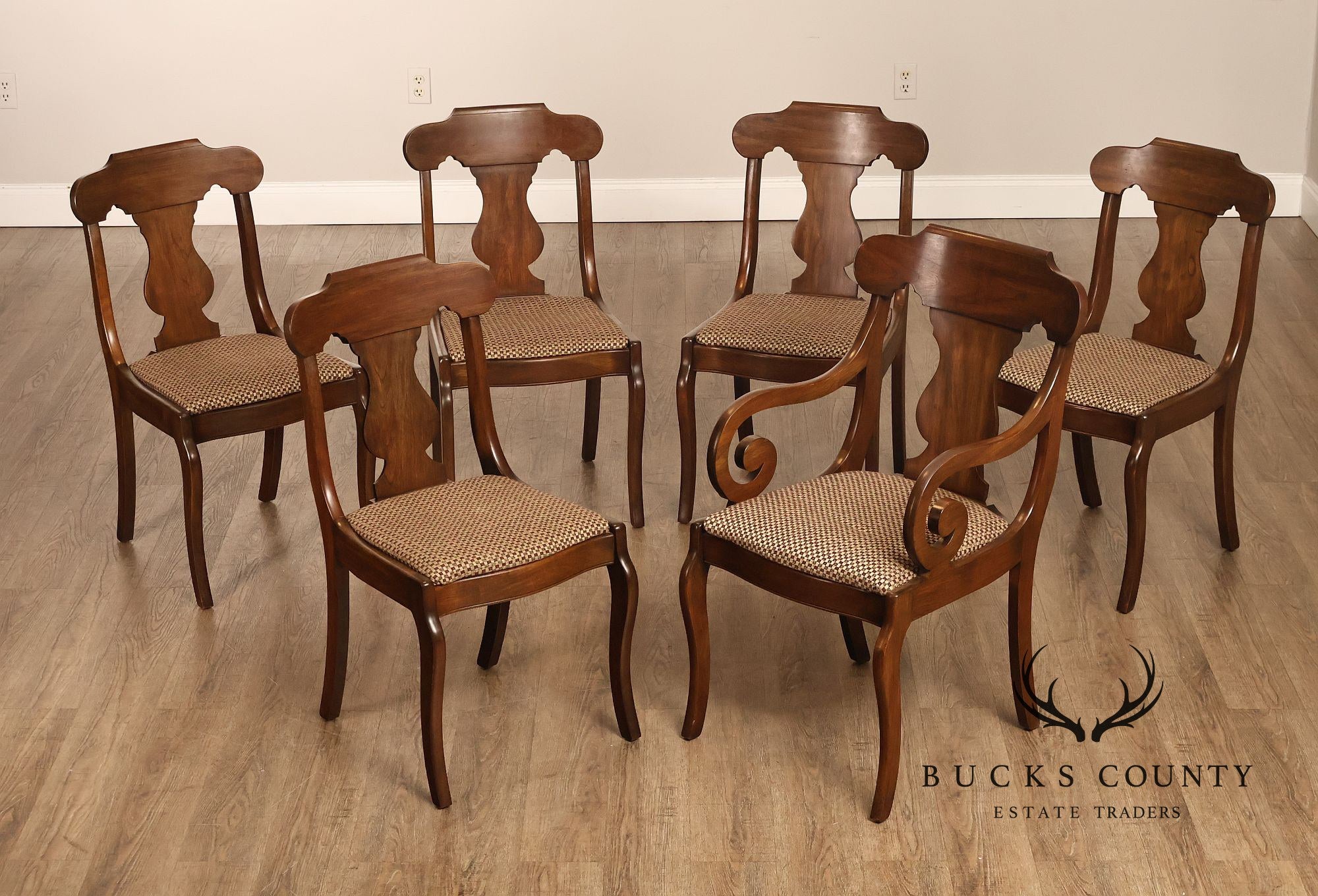 Pennsylvania House Empire Style Vintage Set Of Six Style Cherry Dining Chairs