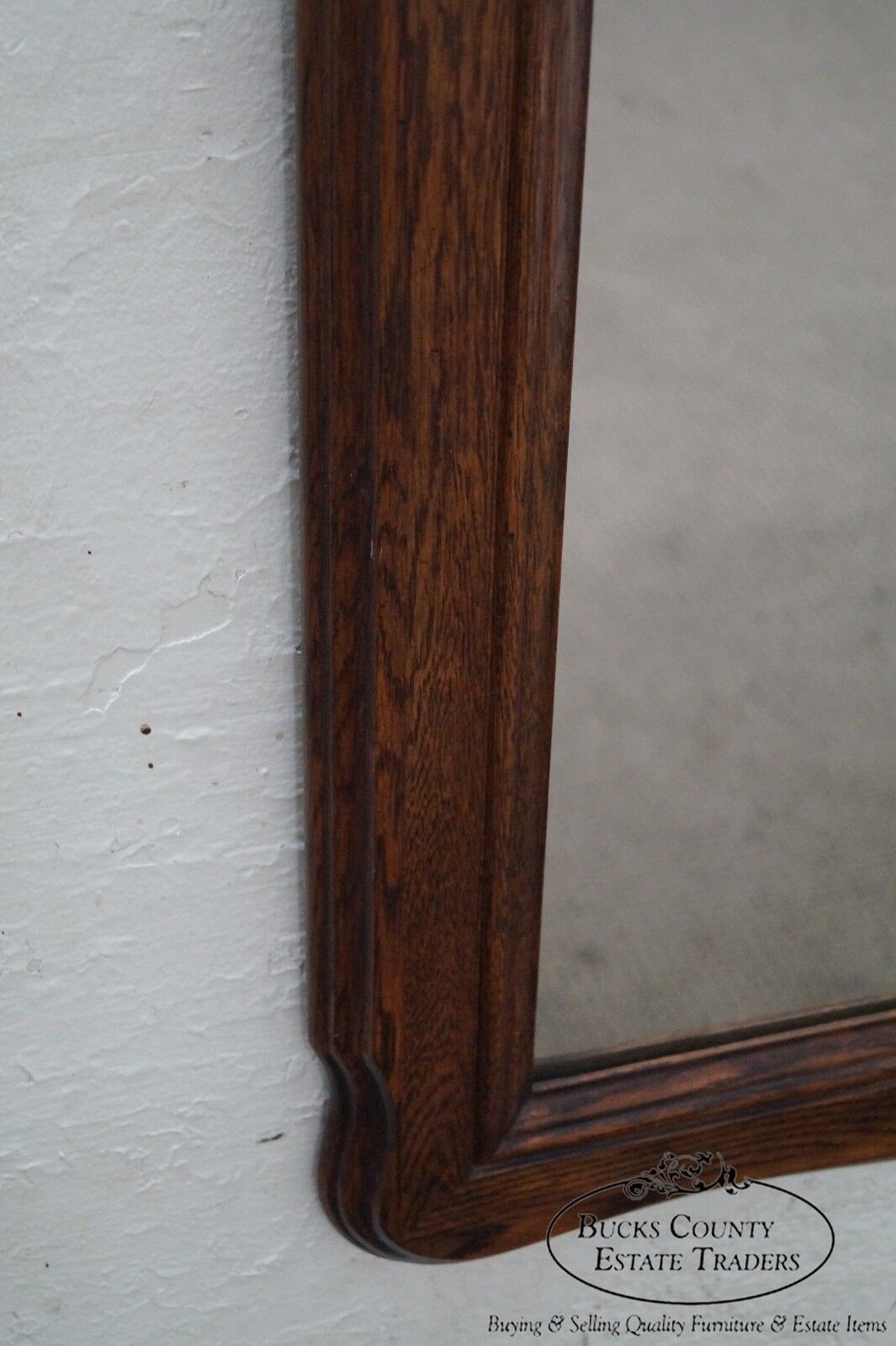 Solid Oak Frame French Country Style Hanging Wall Mirror