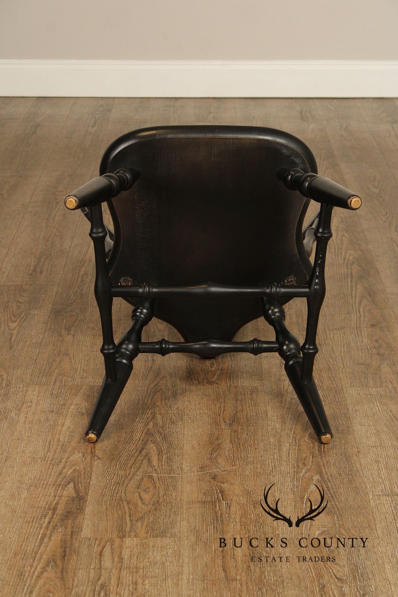 Quality Set Of Eight Black Painted Windsor Dining Chairs