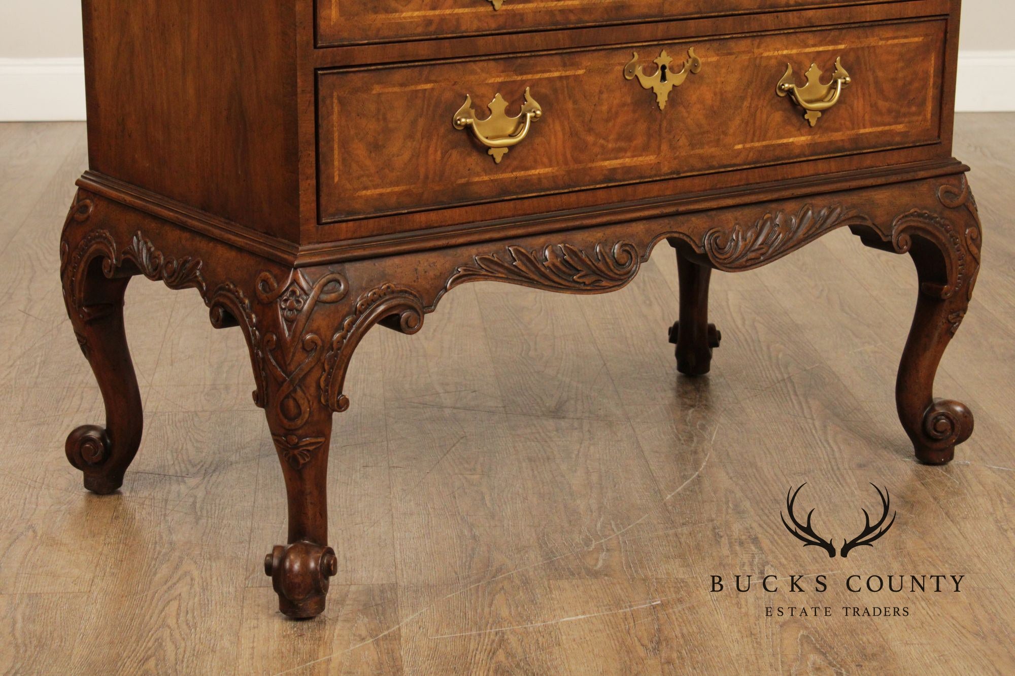 Baker Stately Homes Georgian Style Walnut Chest Of Drawers