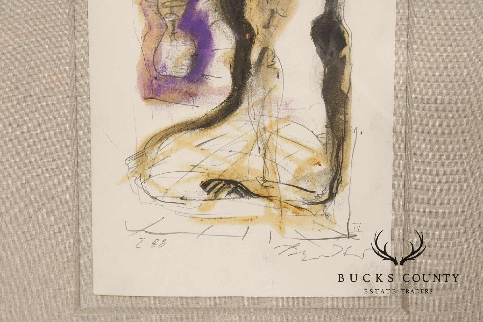 Bryan Hunt Abstract Graphite on Paper, 'Four Movements IV'