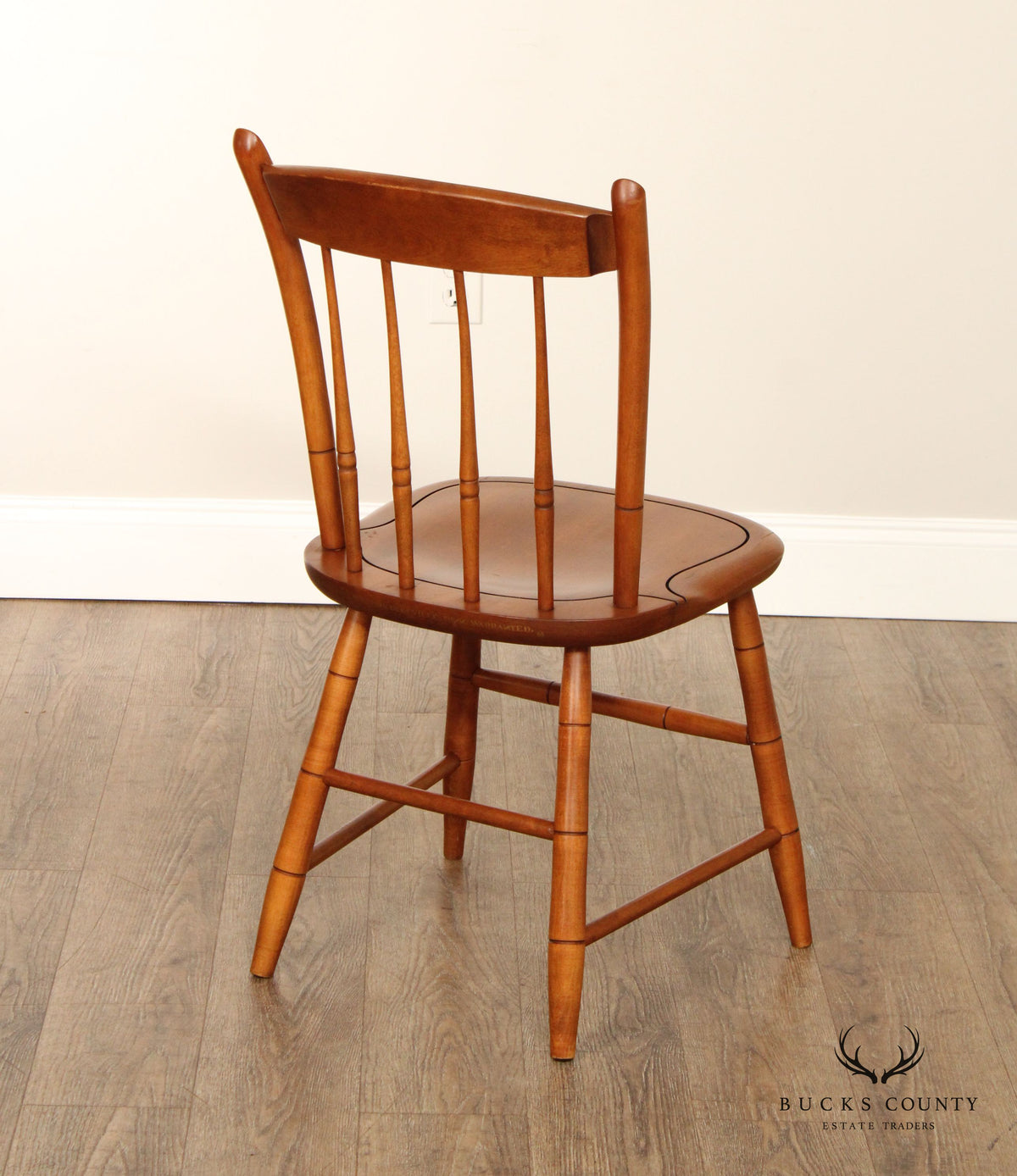 L. Hitchcock Set of Four Faux Bamboo Dining Chairs