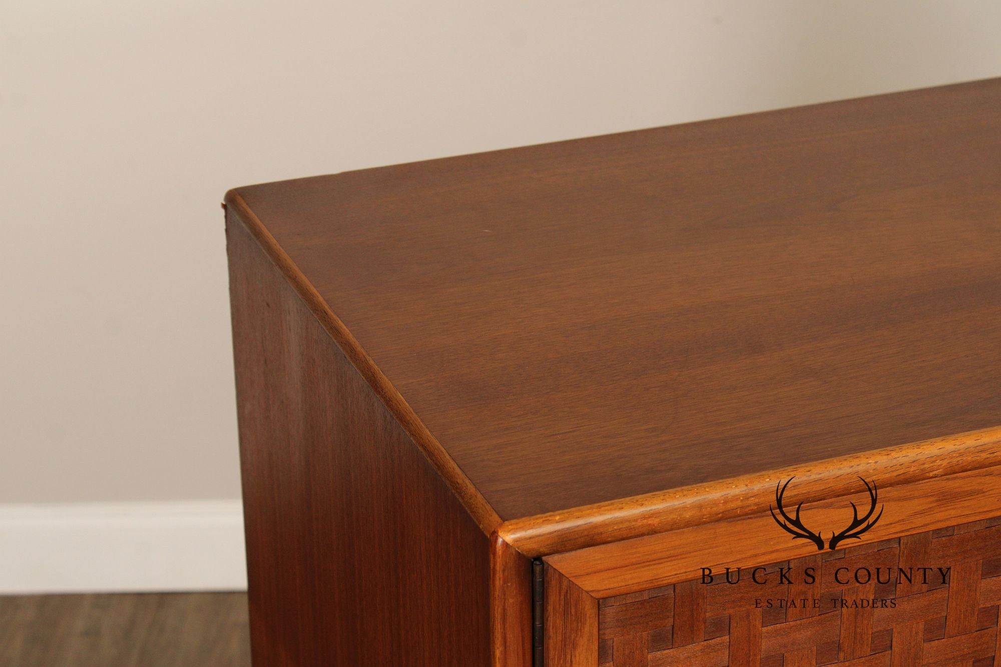 Lane Mid-Century Modern Walnut High Chest With Doors