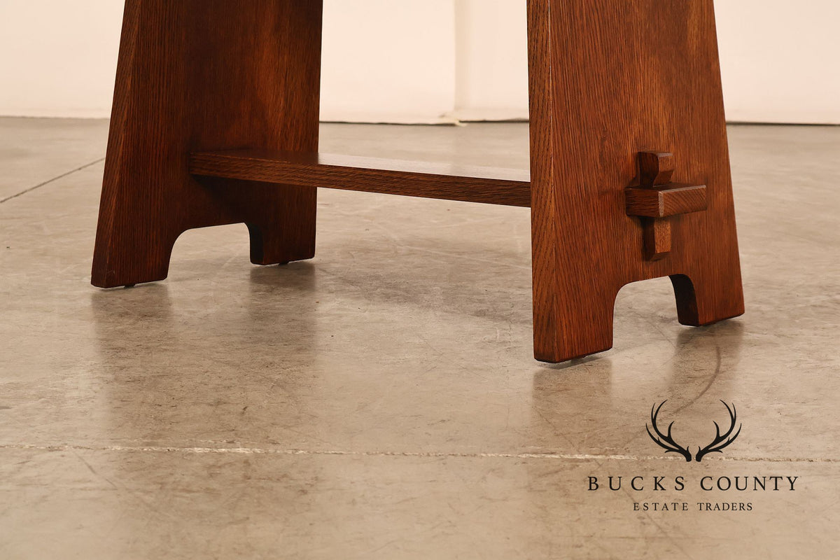 Stickley Mission Collection Pair Of Oak Gustav Stickley Fireside Stools