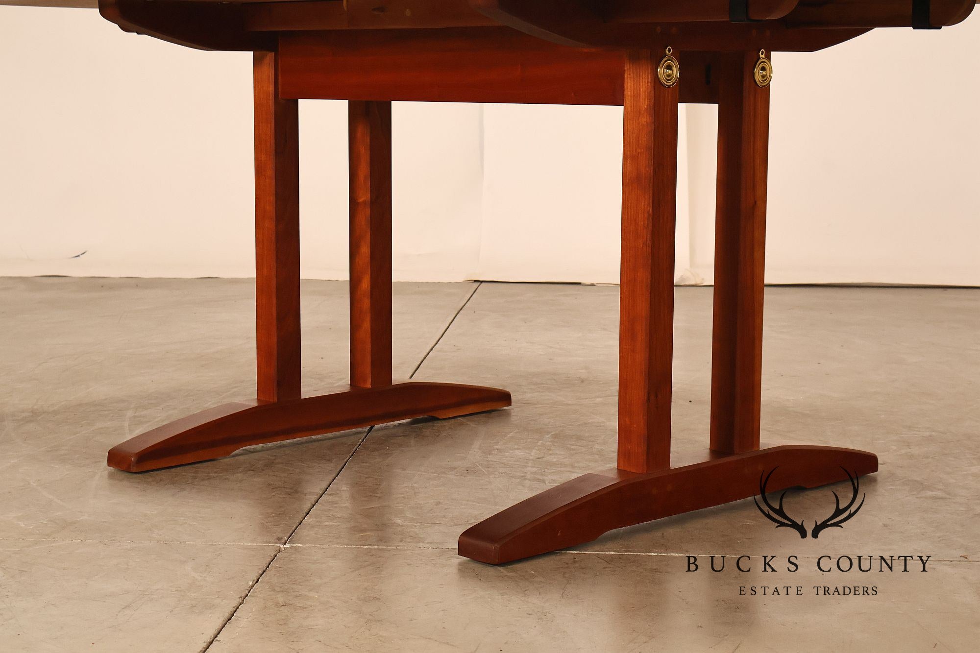 Stickley Mission Collection Solid Cherry Double Pedestal Extension Dining Table