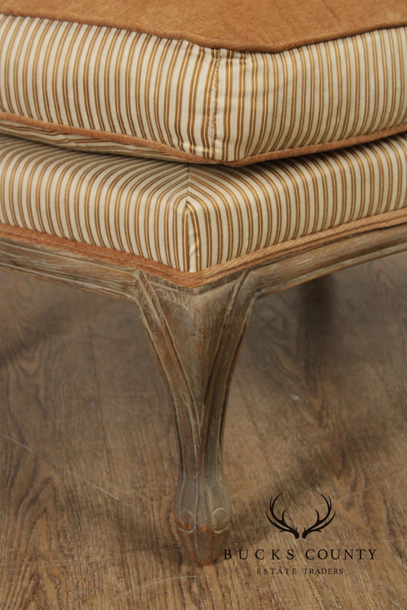 Restoration Hardware French Louis XV Style Pair of Marseilles Ottomans
