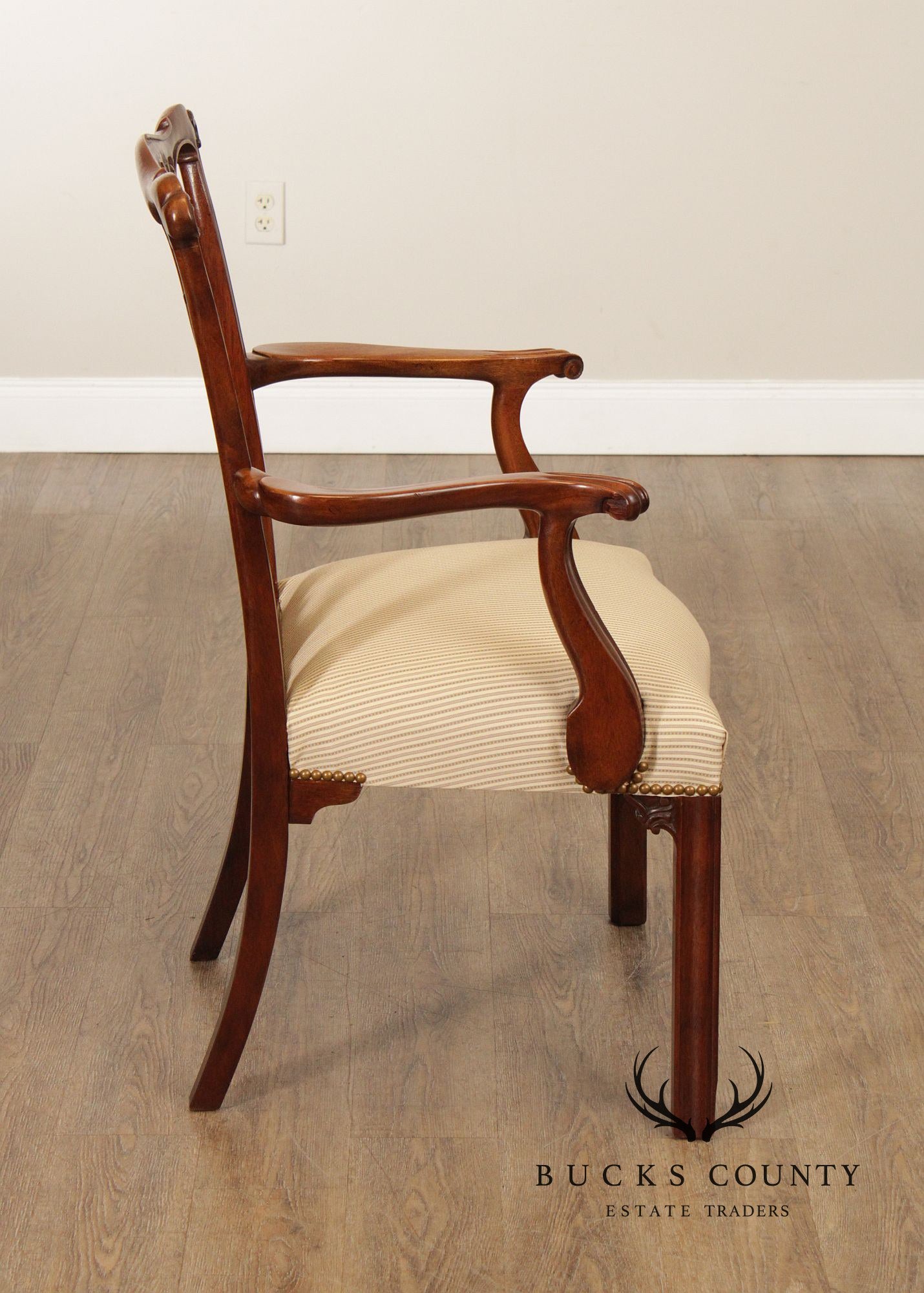 Baker Chippendale Style Set of Six Mahogany Dining Chairs