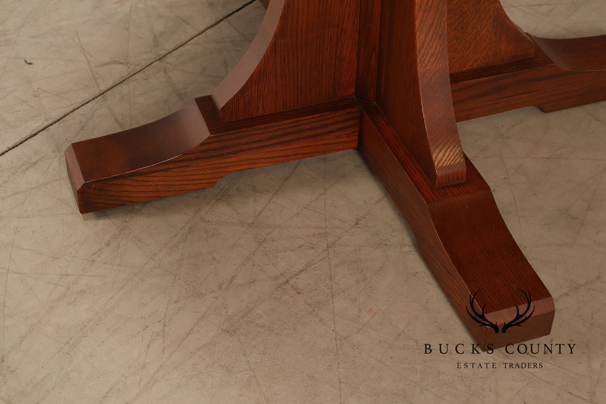 Stickley Mission Collection 46" Round Oak Pedestal Dining Table