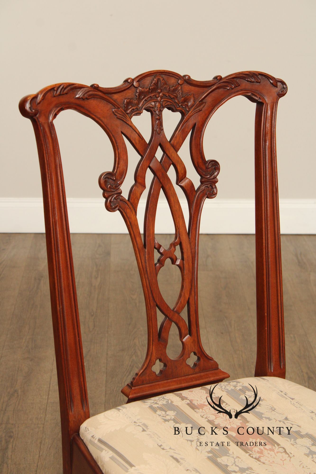 E.J. Victor Chippendale Style Set of Ten Mahogany Dining Chairs