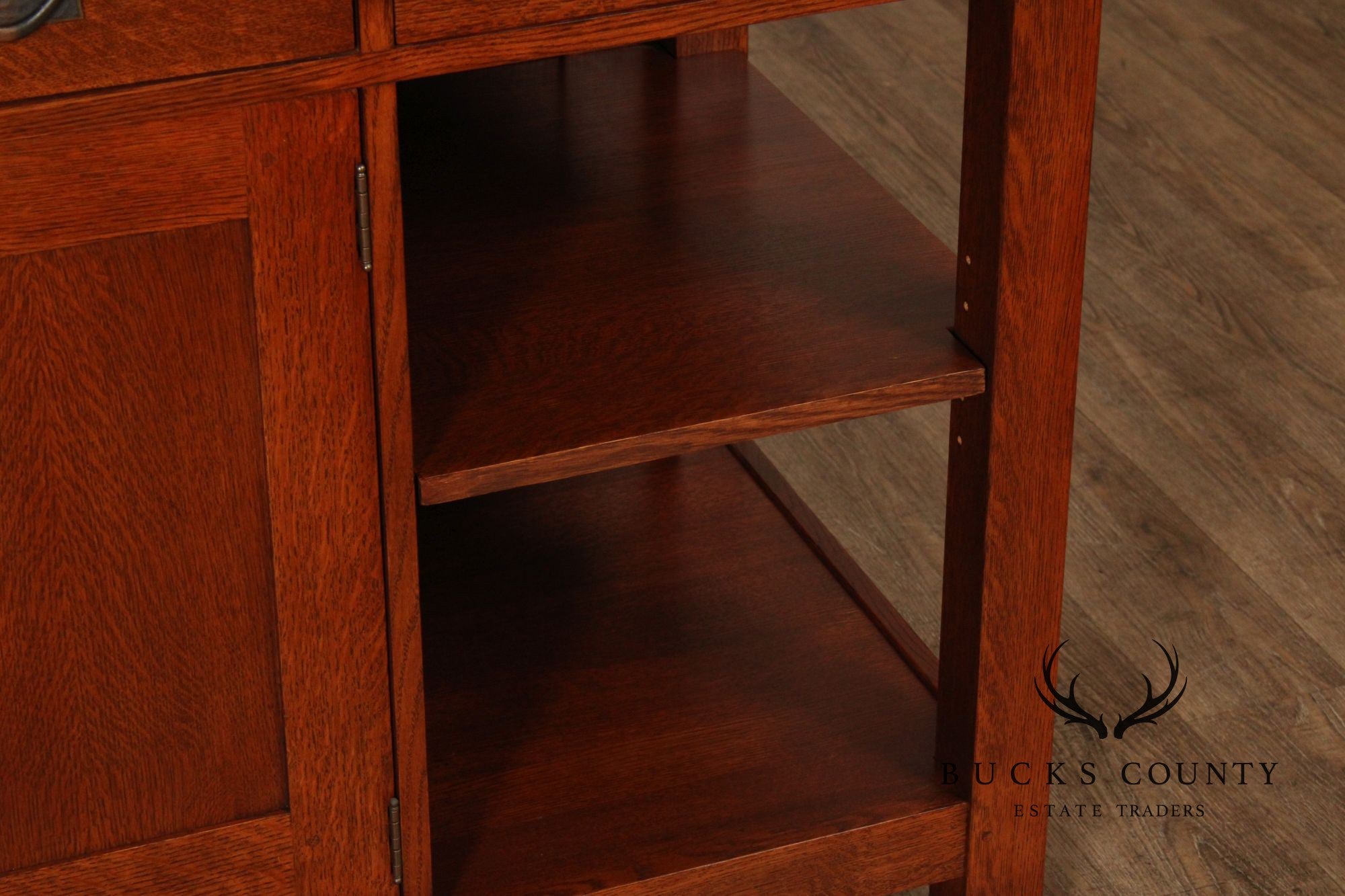 Stickley Mission Collection Granite Top Oak Kitchen Island