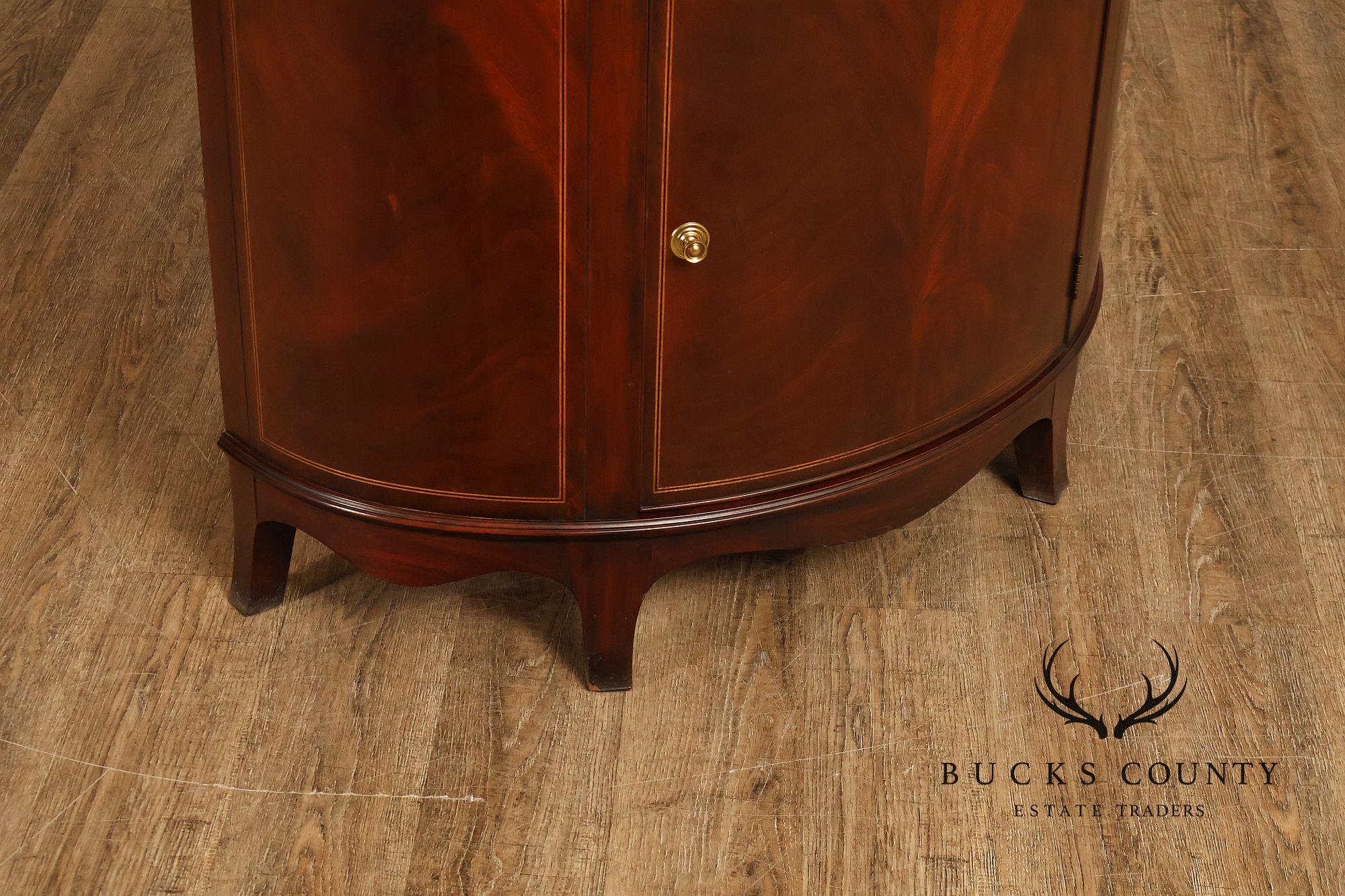 Henkel Harris Mahogany Demilune Console Cabinet Console