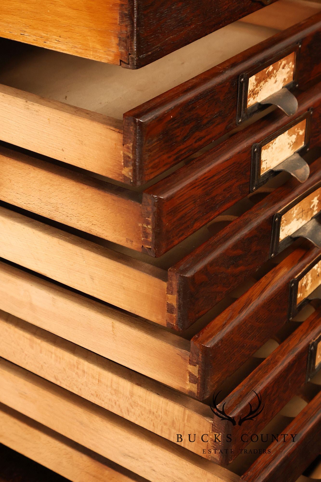 Yawman & Erbe Antique Oak Multi-Drawer File Cabinet