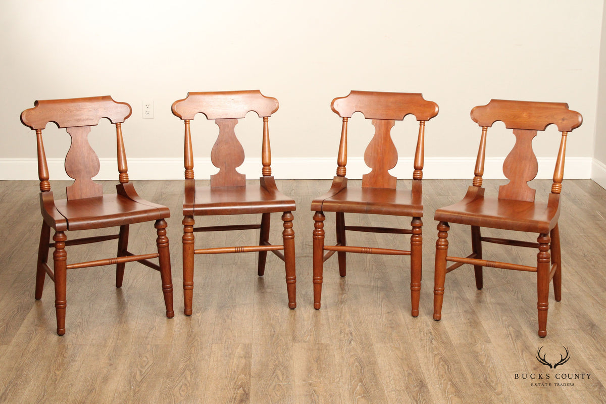Branson Snider Benchmade Set of Four Cherry Dining Side Chairs