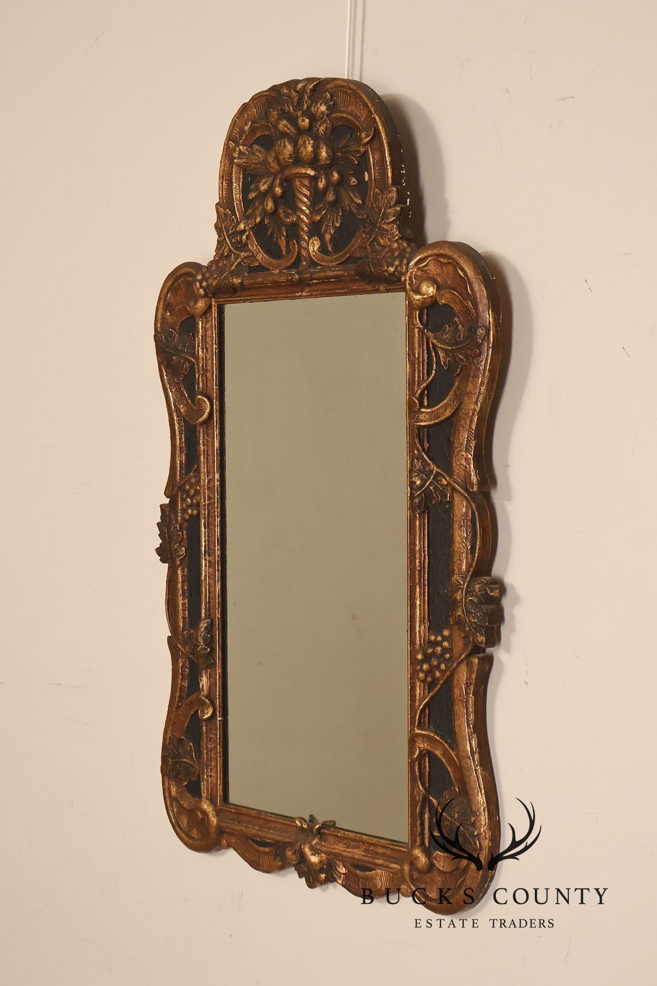 Antique Italian Baroque Style Relief Carved Mirror