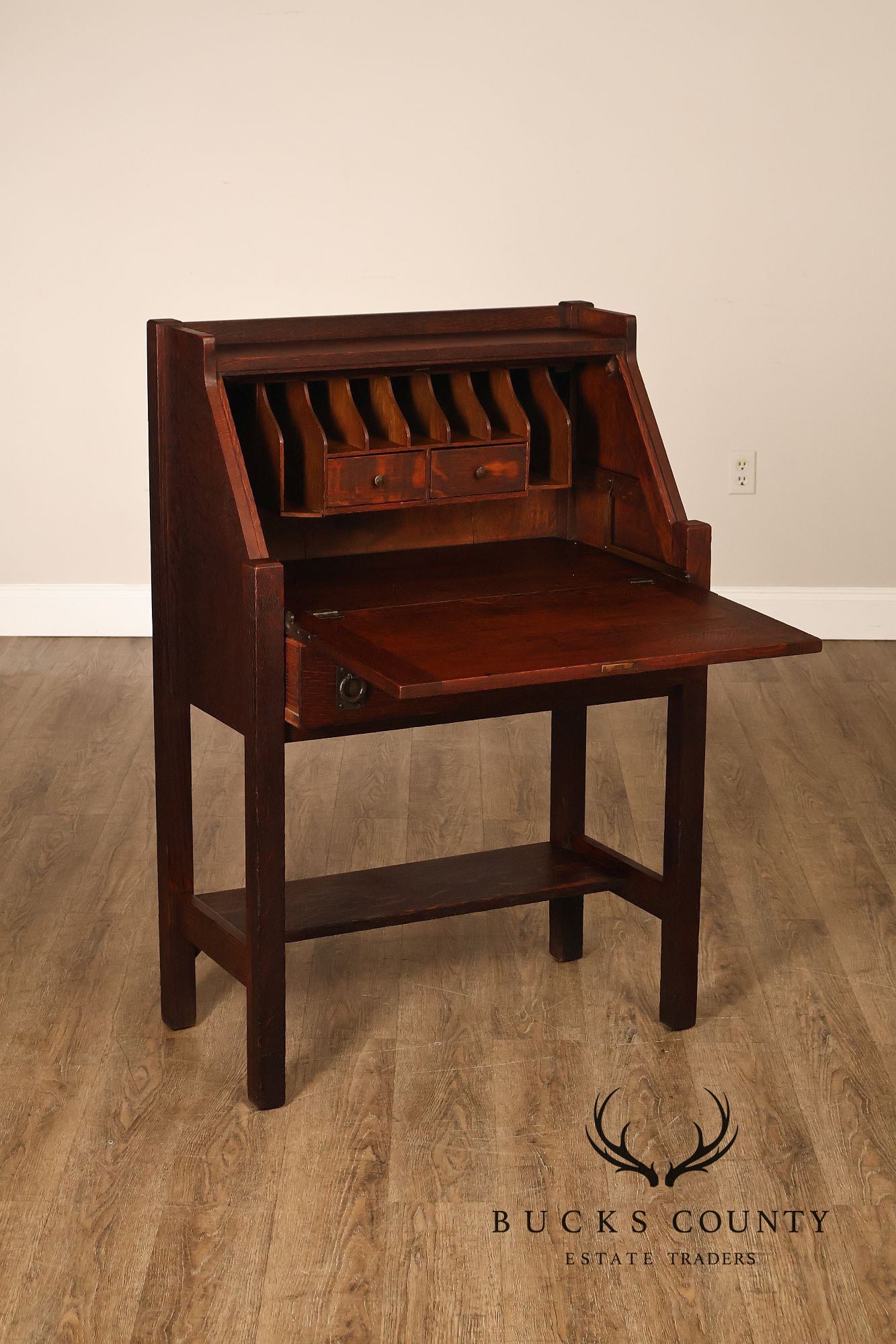 Lifetime Furniture Antique Mission Oak Drop Front Desk