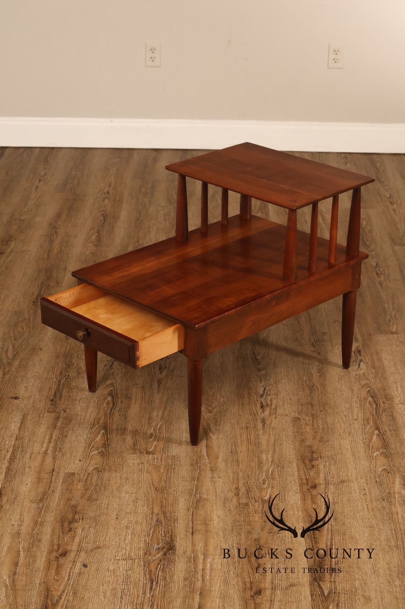 Willett Mid Century Modern Cherry Two Tier Step End Table