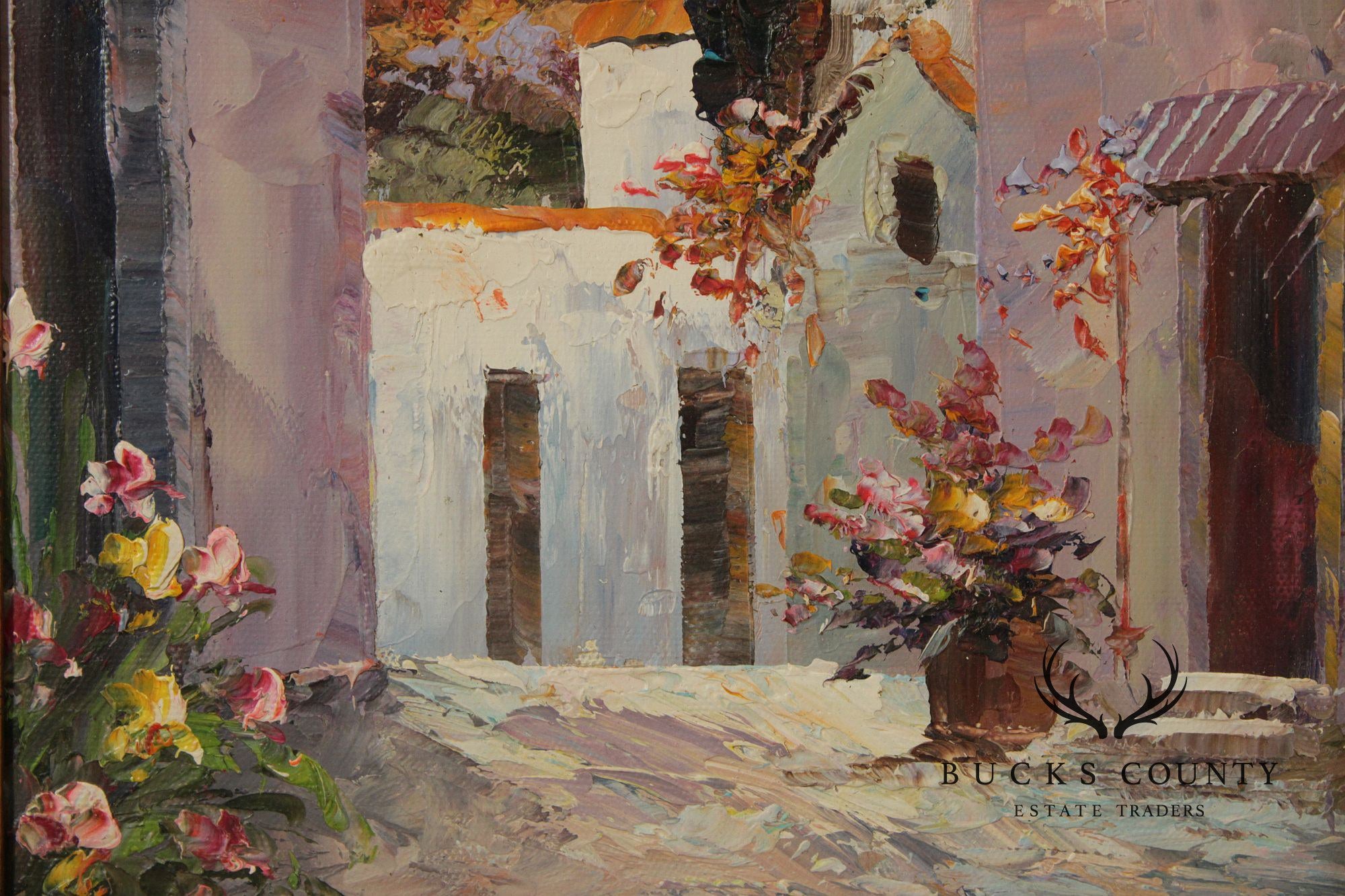 Impressionist Style Oil Painting, Italian Villagescape