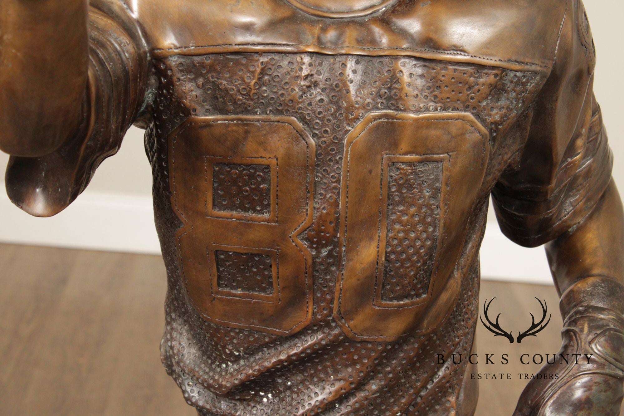 Bronze Garden Statue Of A Football Player