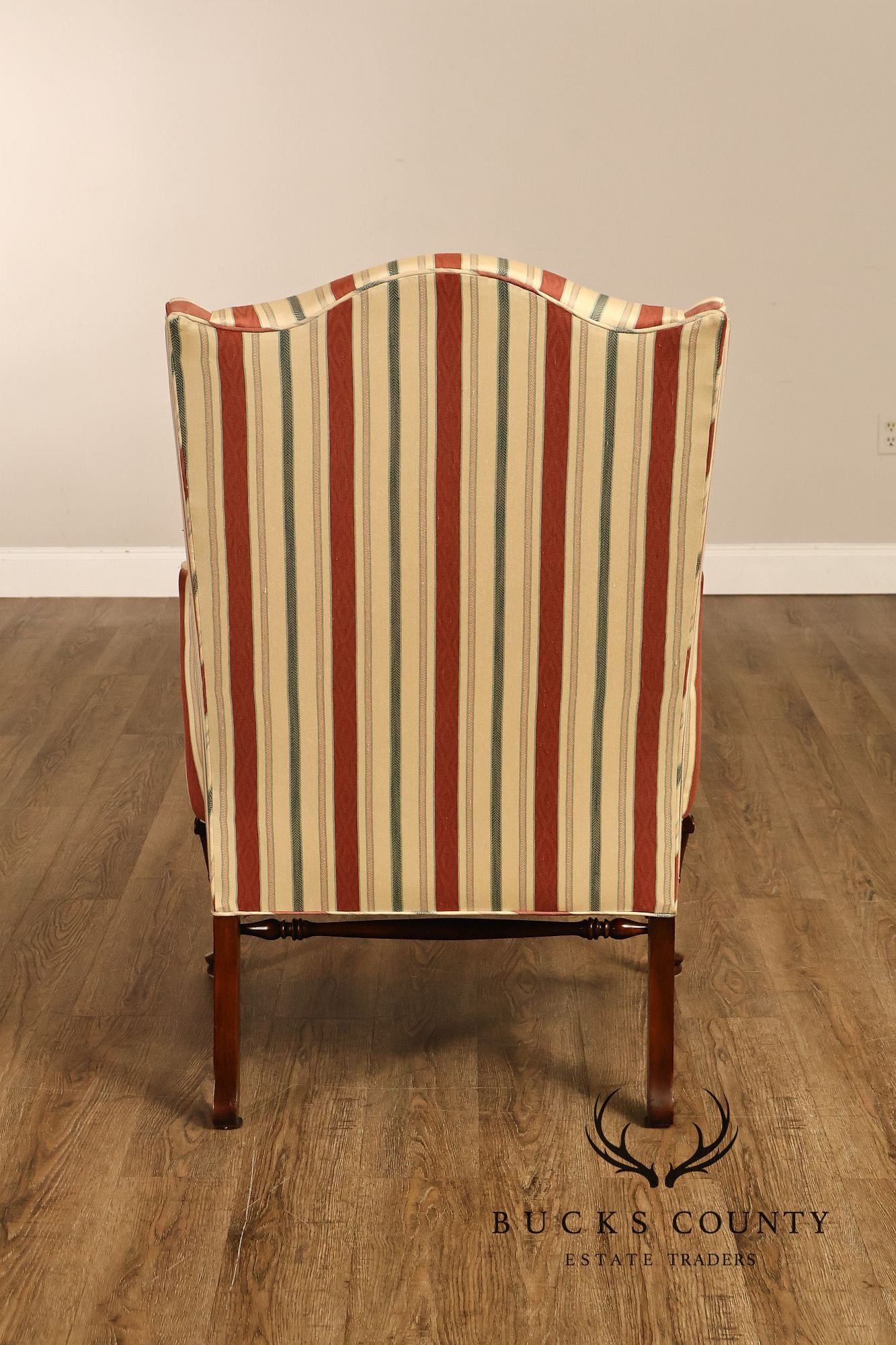 Gilliam Traditional Chippendale Style Pair Of Upholstered Wingback Armchairs