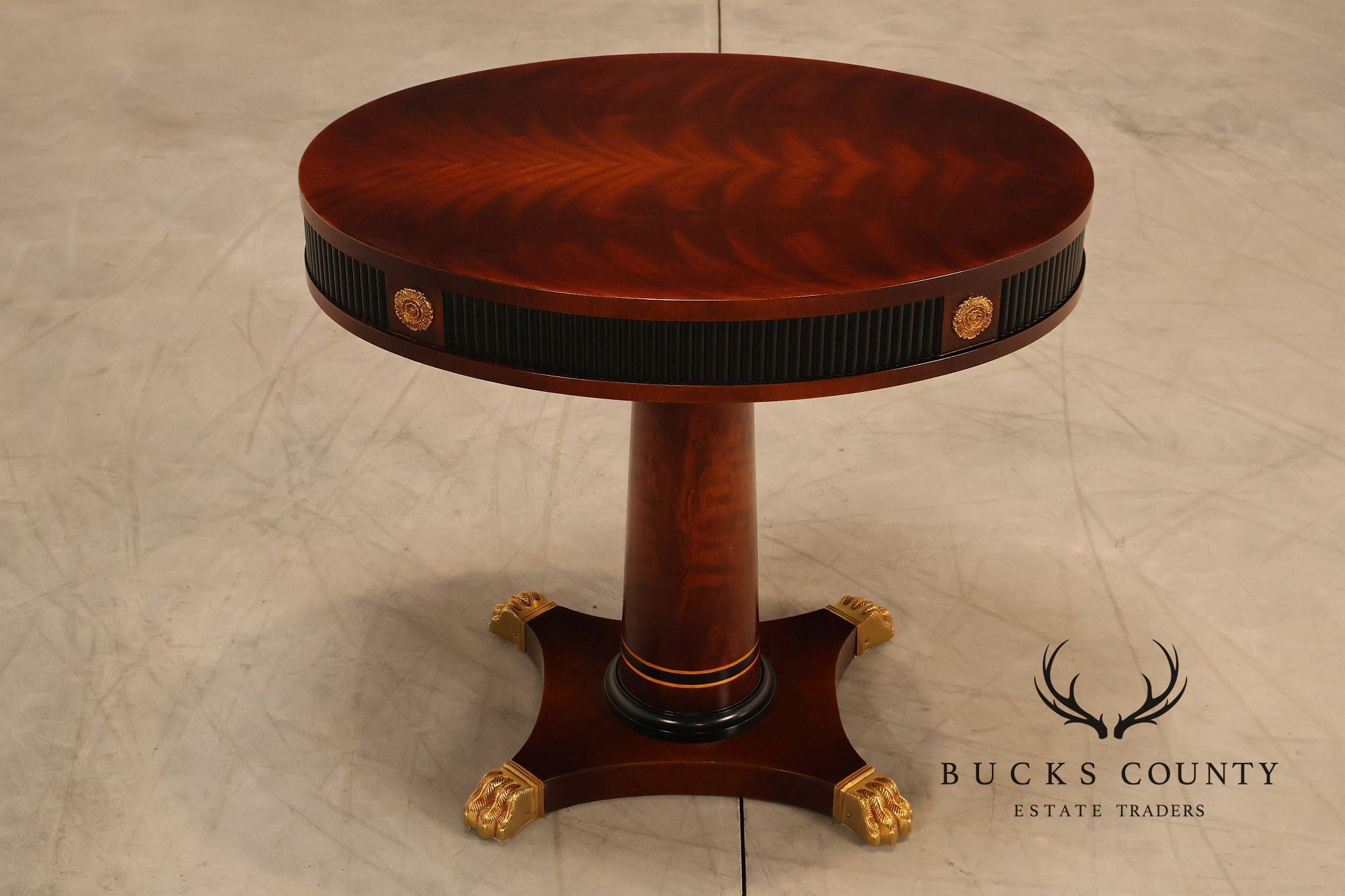 Mariner Neoclassical Style Pair Of Oval Mahogany Pedestal Tables