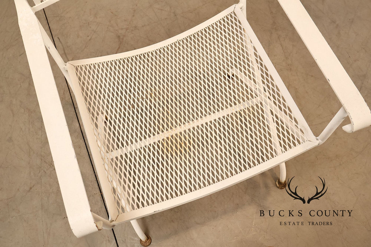 Vintage Set of Four Wrought Iron Patio Armchairs
