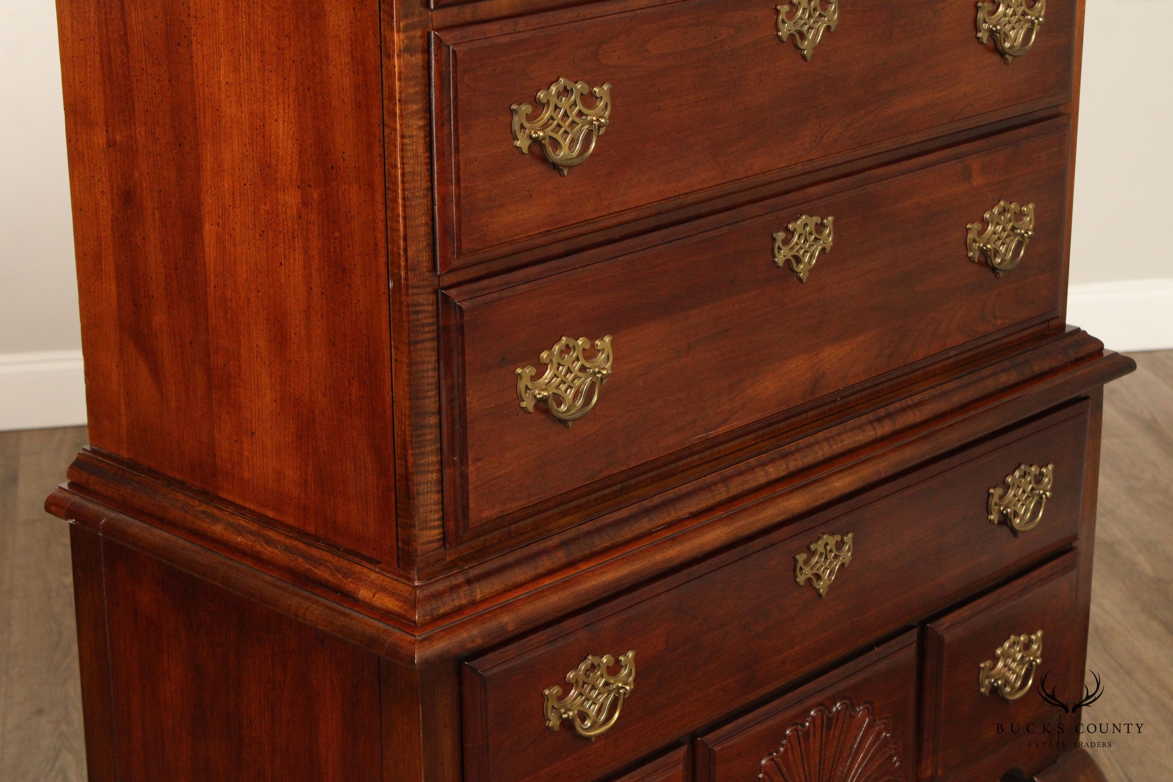 American Drew Queen Anne Style Cherry Highboy Chest
