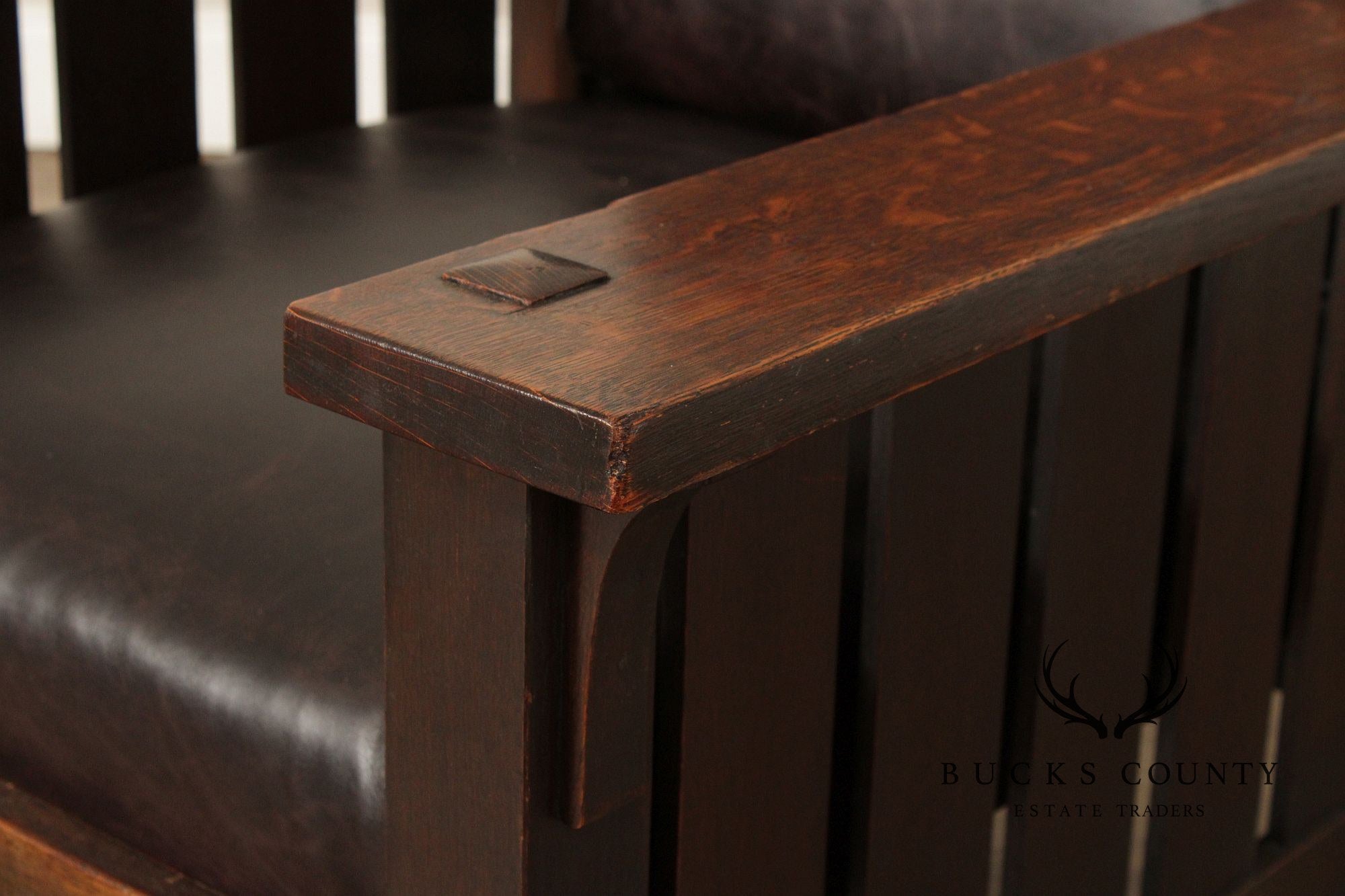 Gustav Stickley Antique Mission Oak and Leather Morris Chair