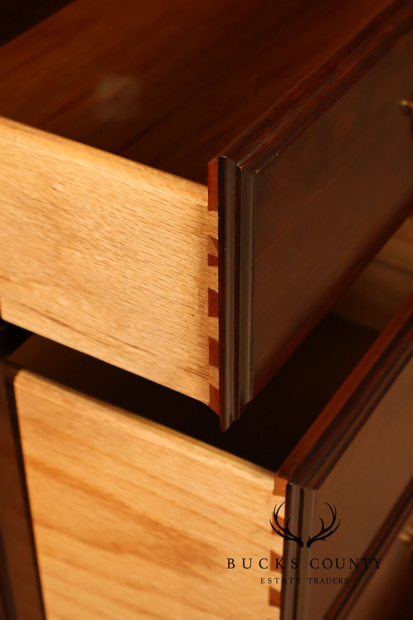 Pennsylvania House Chippendale Style Cherry Long Dresser with Mirror