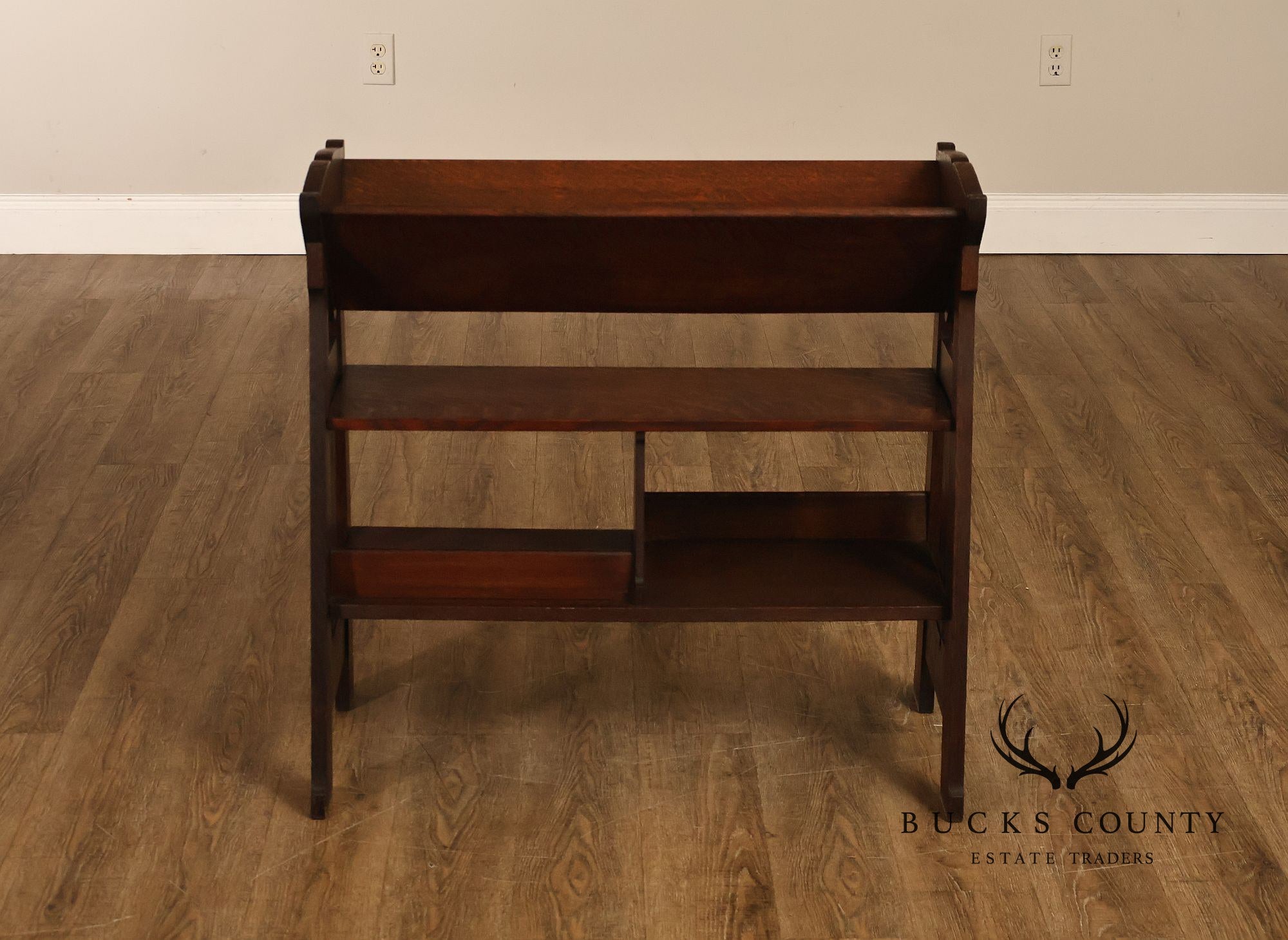 Antique Stickley Brothers No. 4657 Mission Oak Book Rack