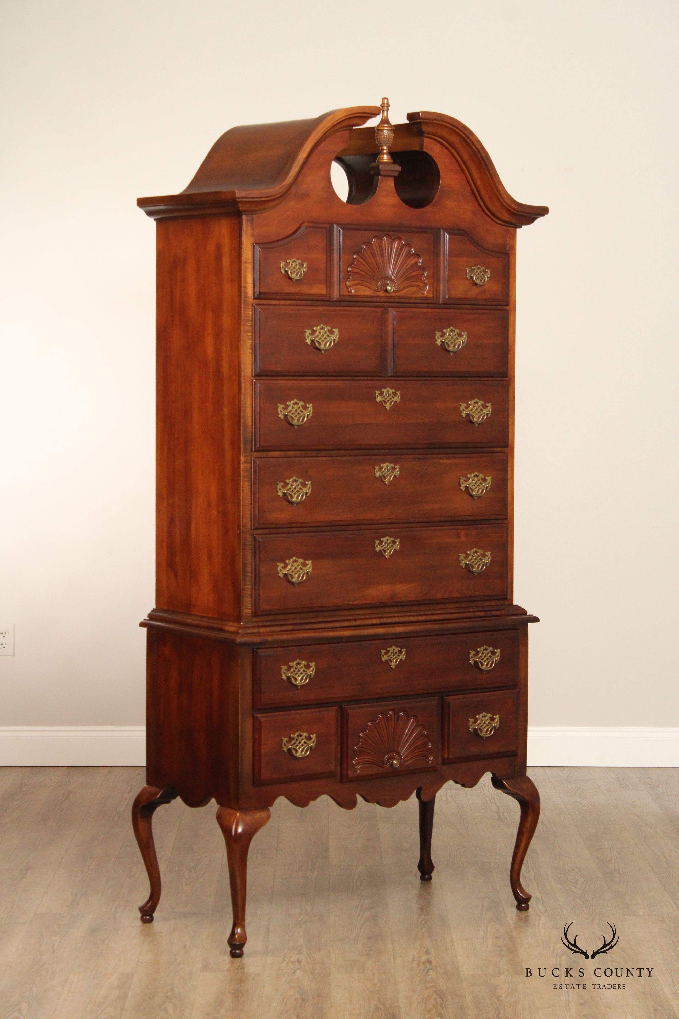 American Drew Queen Anne Style Cherry Highboy Chest