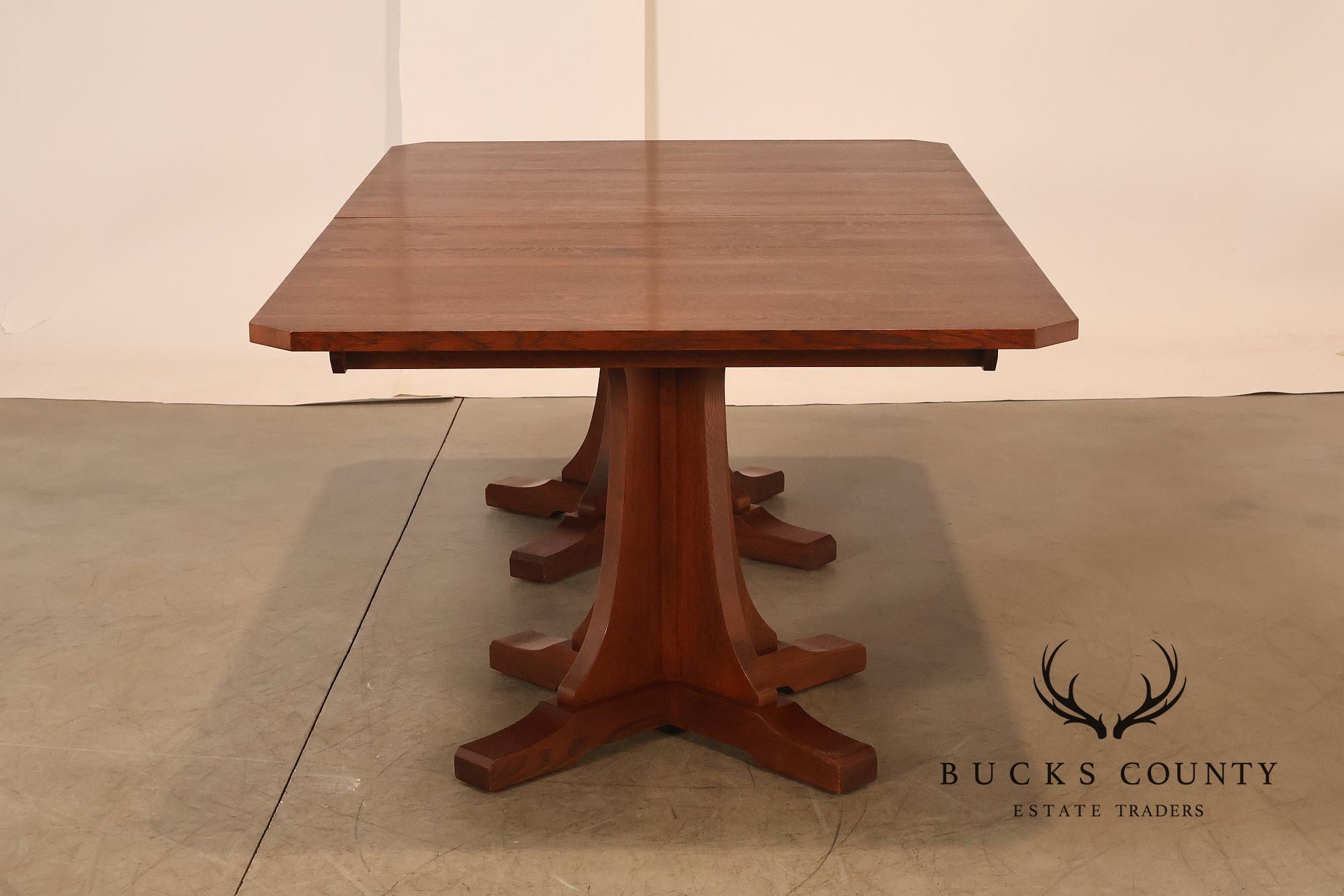 Stickley Mission Collection Oak Double Pedestal Dining Table