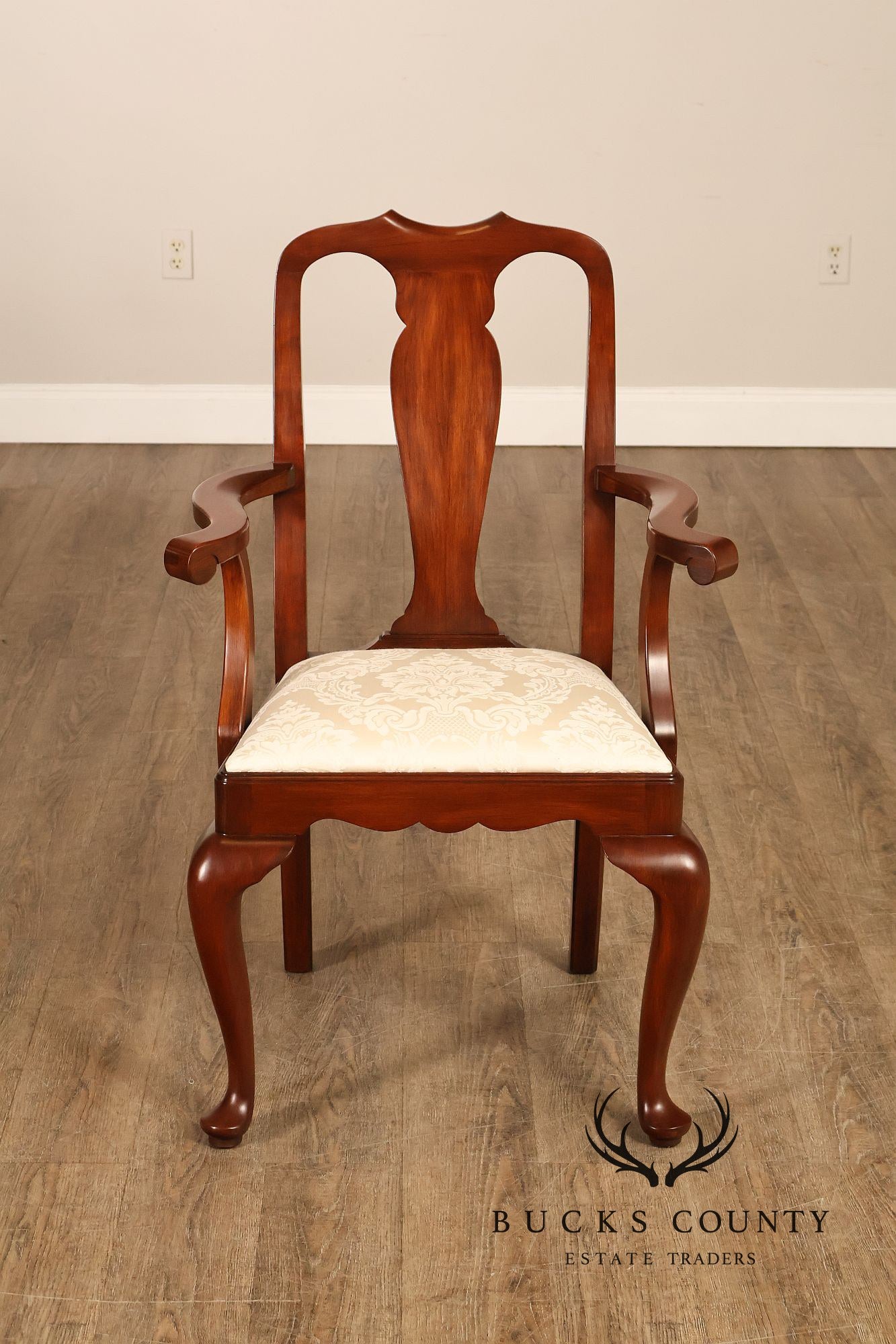 Henkel Harris Queen Anne Style Cherry Armchair