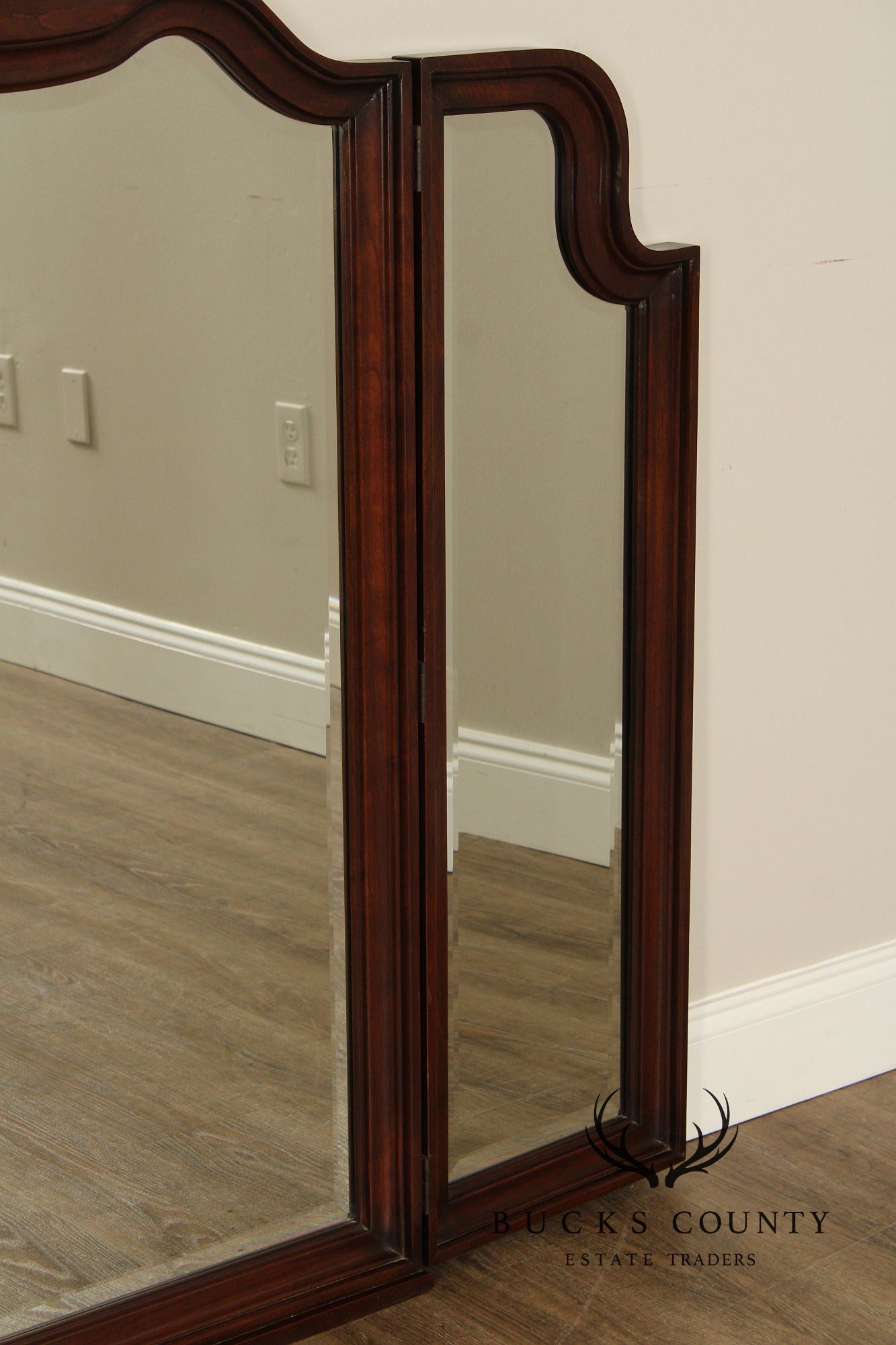 Harden Queen Anne Style Cherry Tri-Fold Dresser Mirror