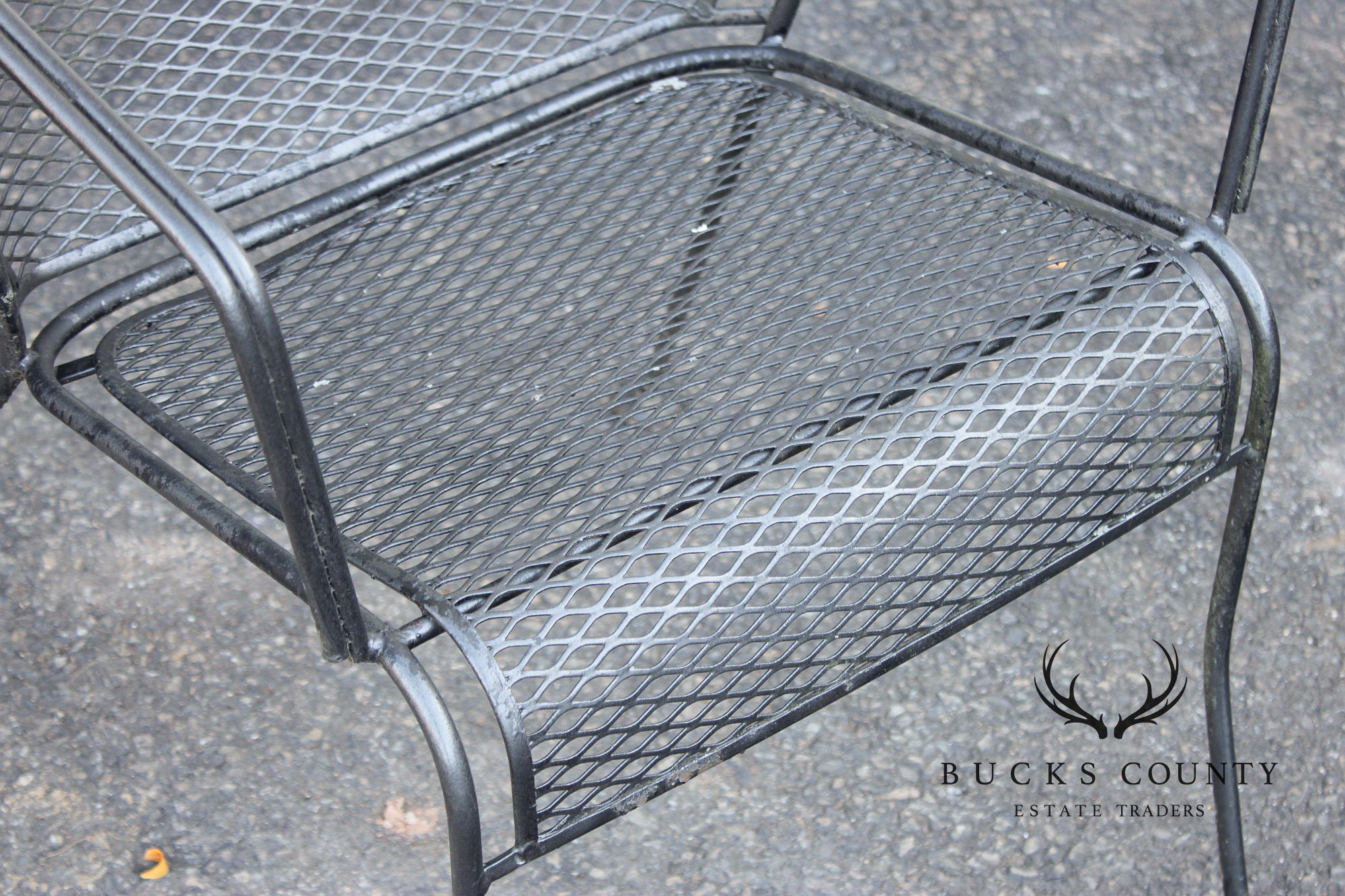 Vintage Wrought Iron Pair Of Patio Armchairs Chairs