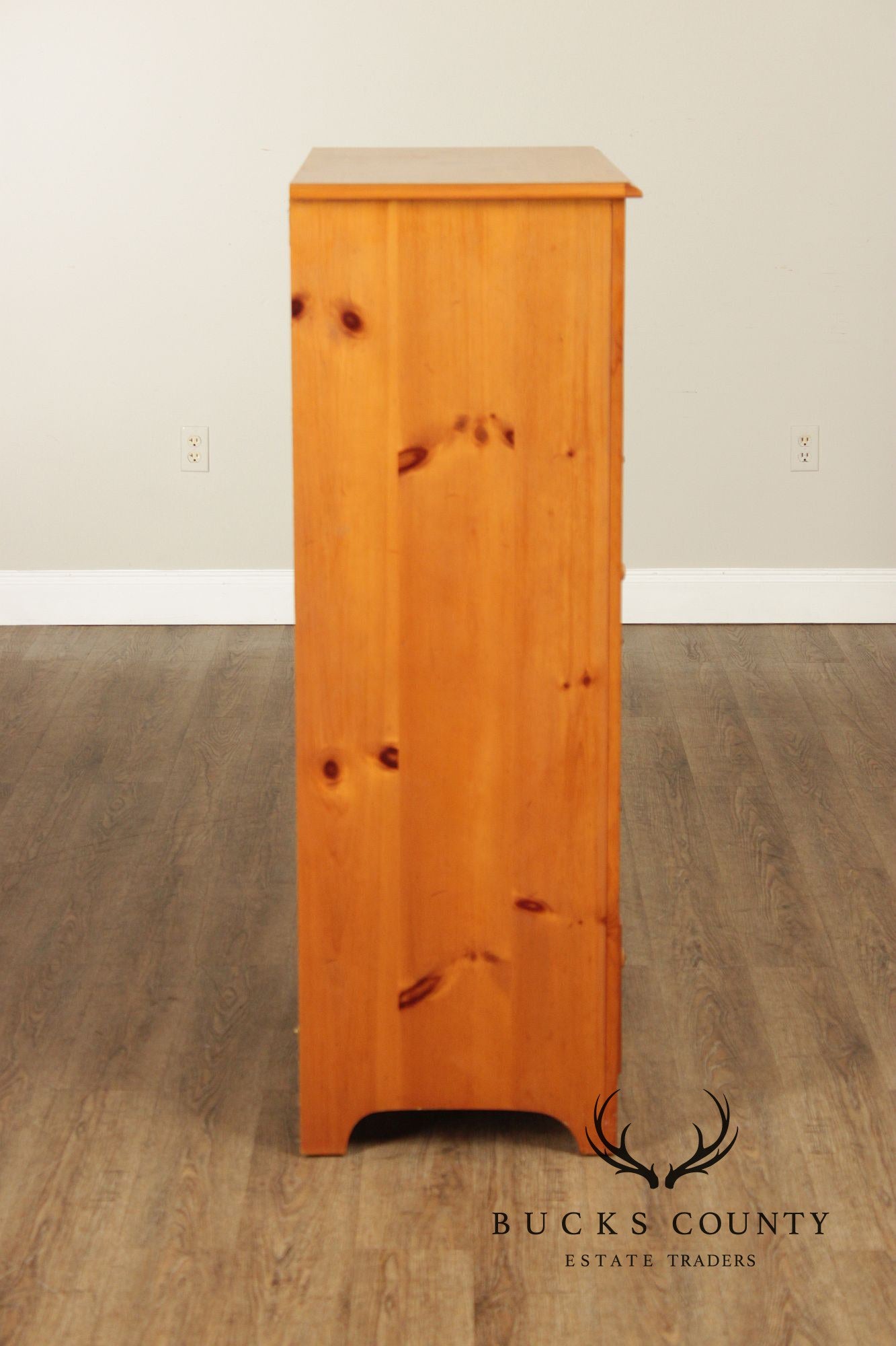 Stanley Furniture Pine and Wicker Chest of Drawers