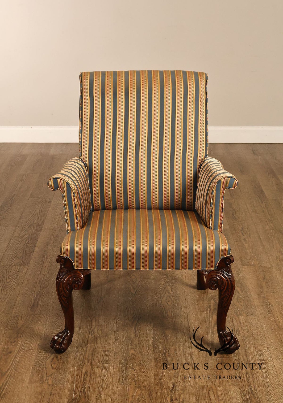 Georgian Style Carved Mahogany Armchair