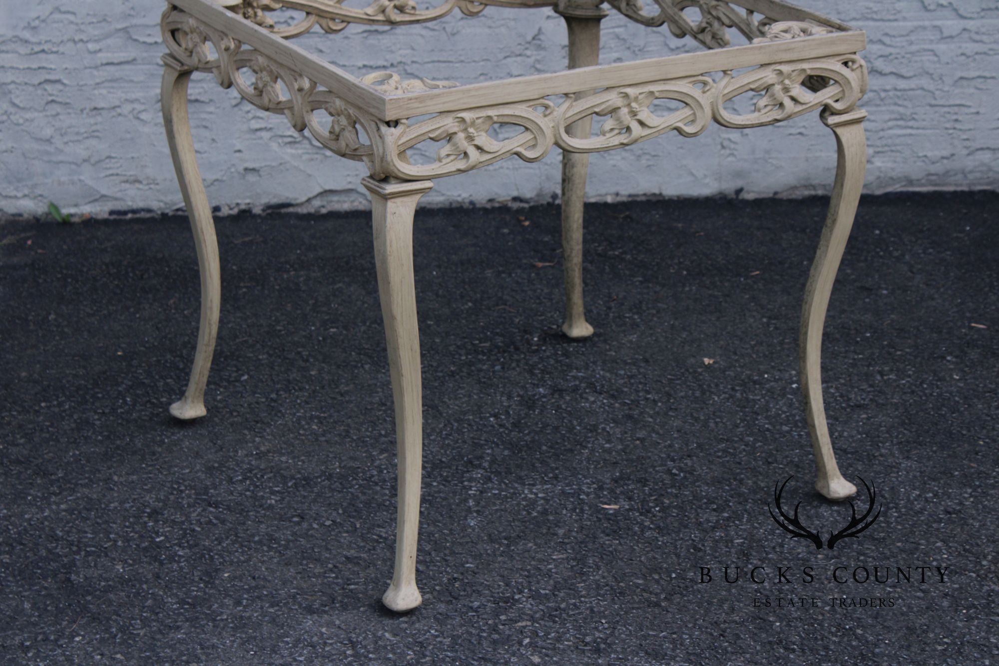 BROWN JORDAN CAST ALUMINUM 'DAY LILY' OUTDOOR PATIO SIDE TABLE