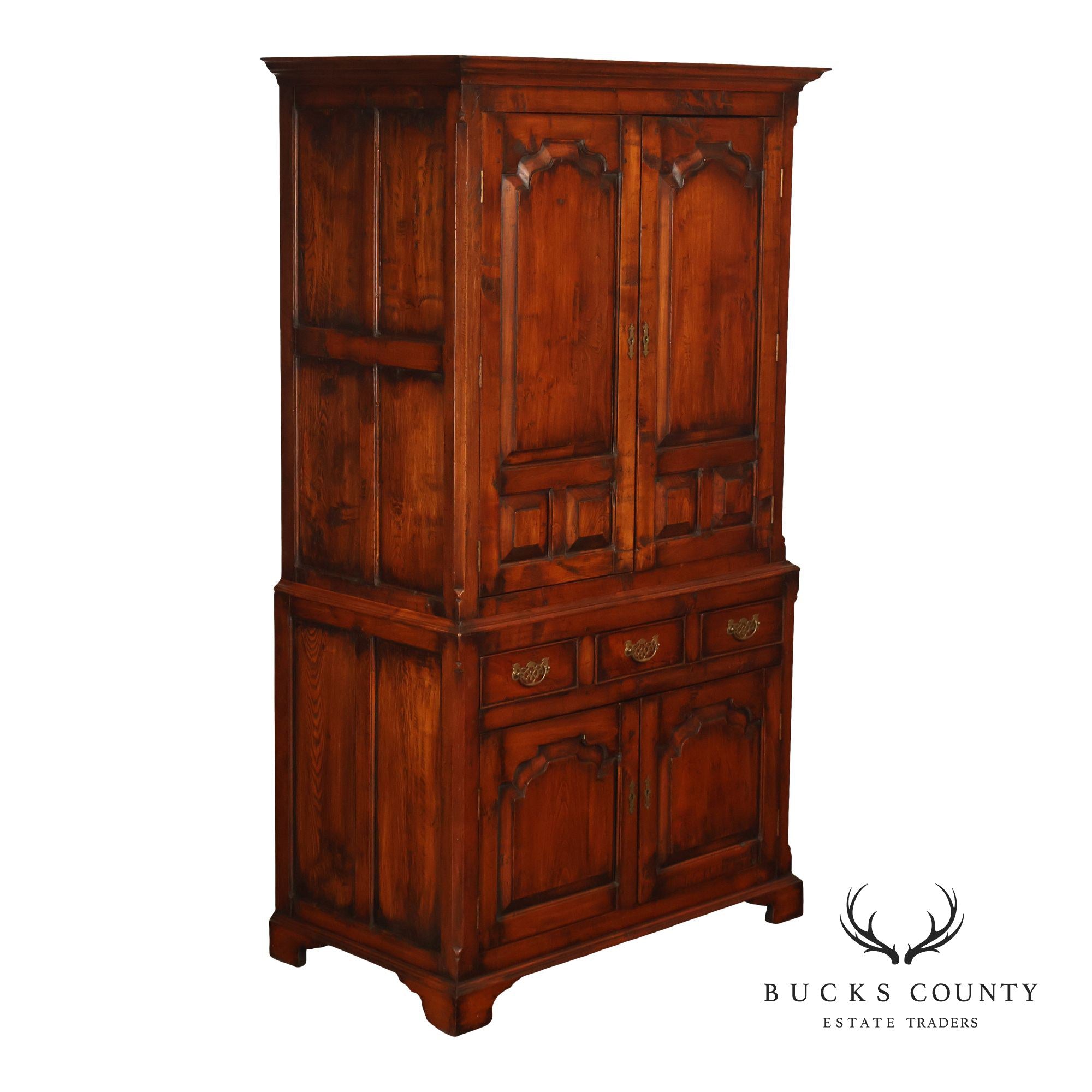 English Reproduction Georgian Style Linen Press Cabinet