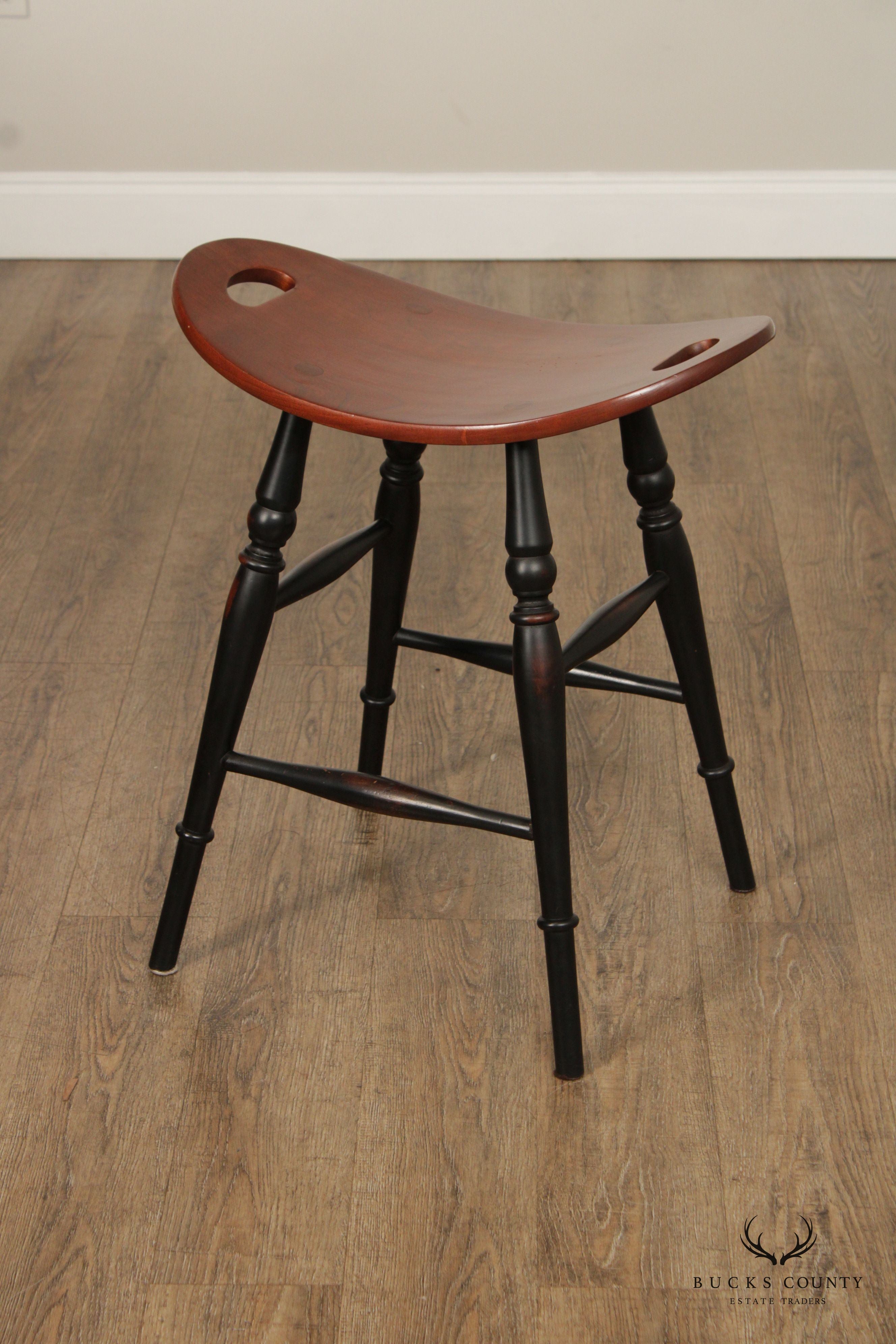 Zimmerman Heirloom Collection Transitional Style Cherry Saddle Counter Stools