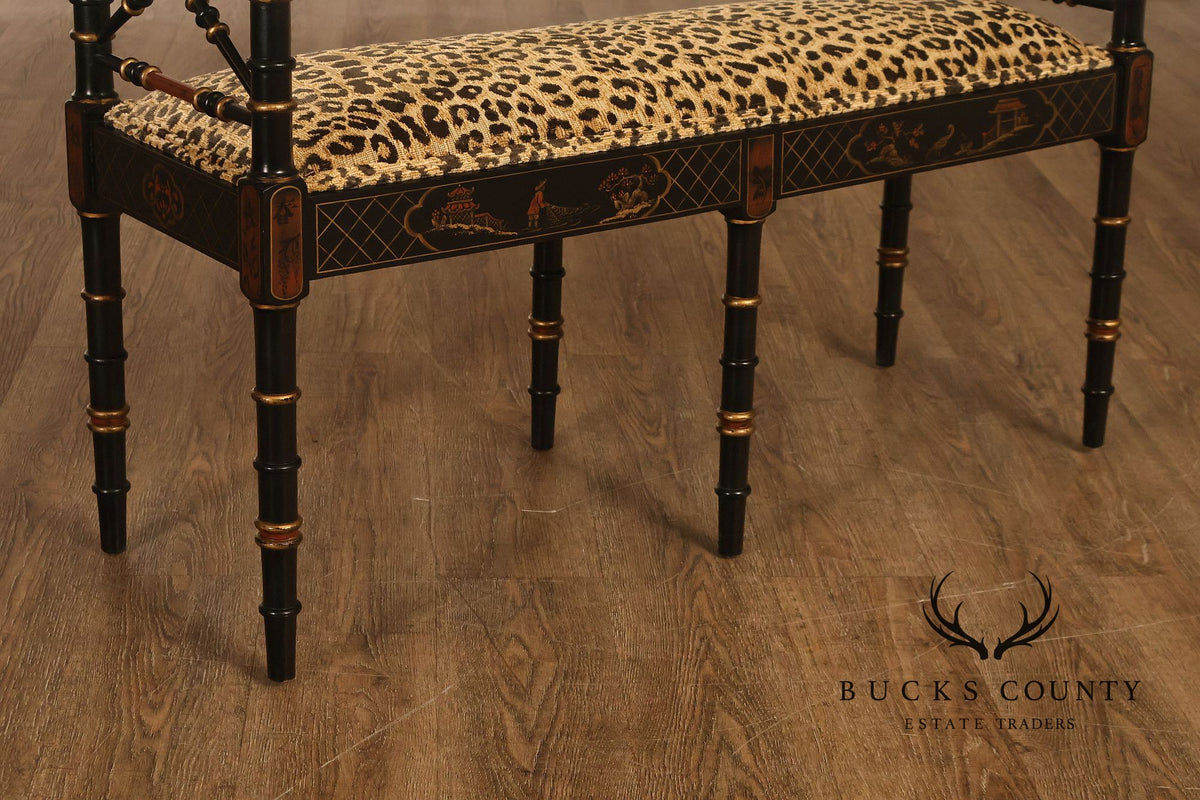 Regency Style Chinoiserie Window Bench