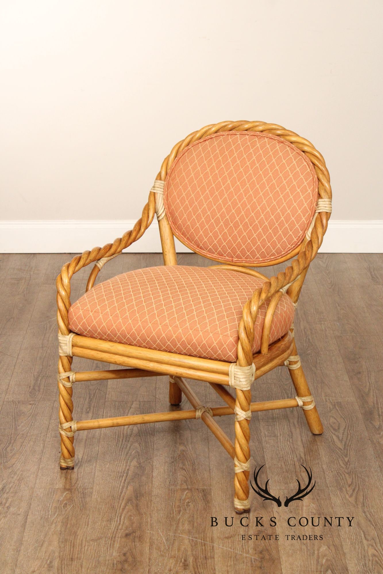 McGuire Set of Four Rattan Armchairs