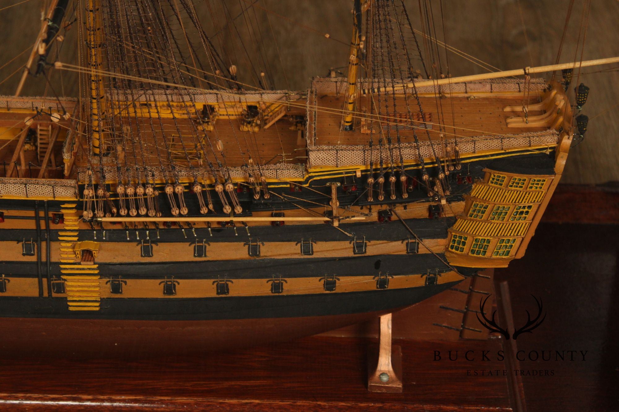 Model Ship 'HMS Victory' In Wooden Display Case