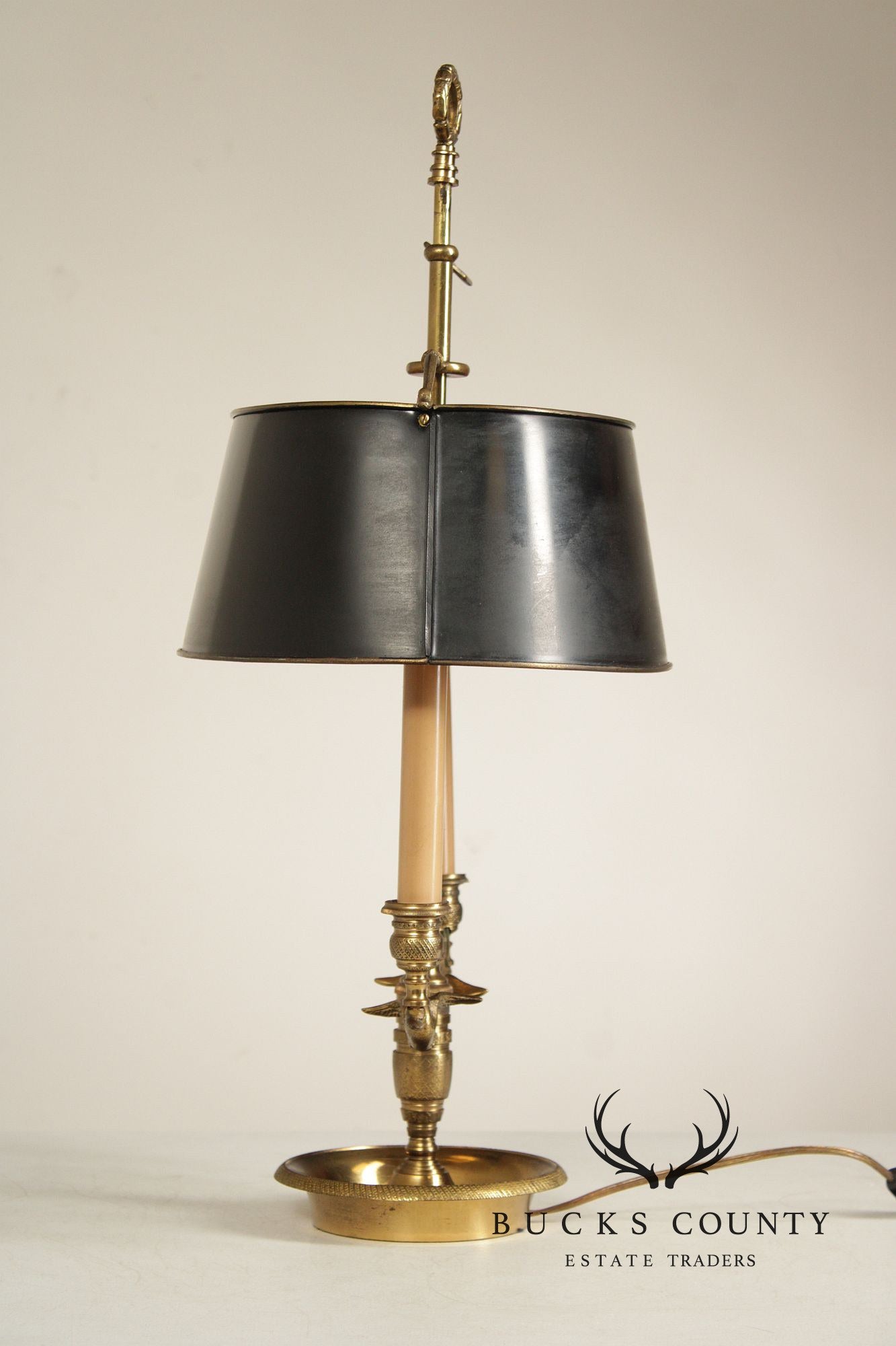Vintage Brass Bouillotte Desk Lamp
