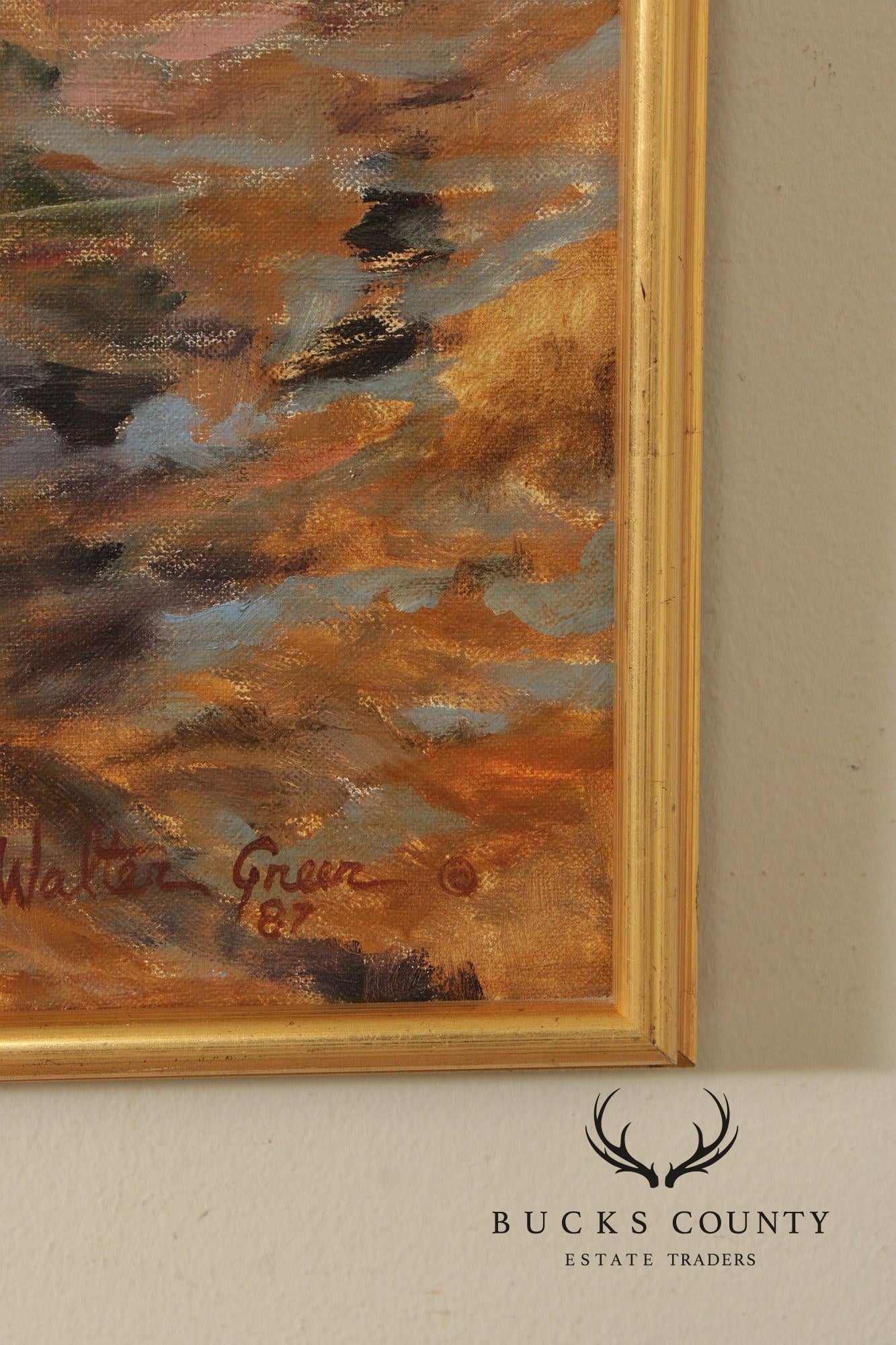 Walter Greer Oil Painting, 'Pond with Galinule'