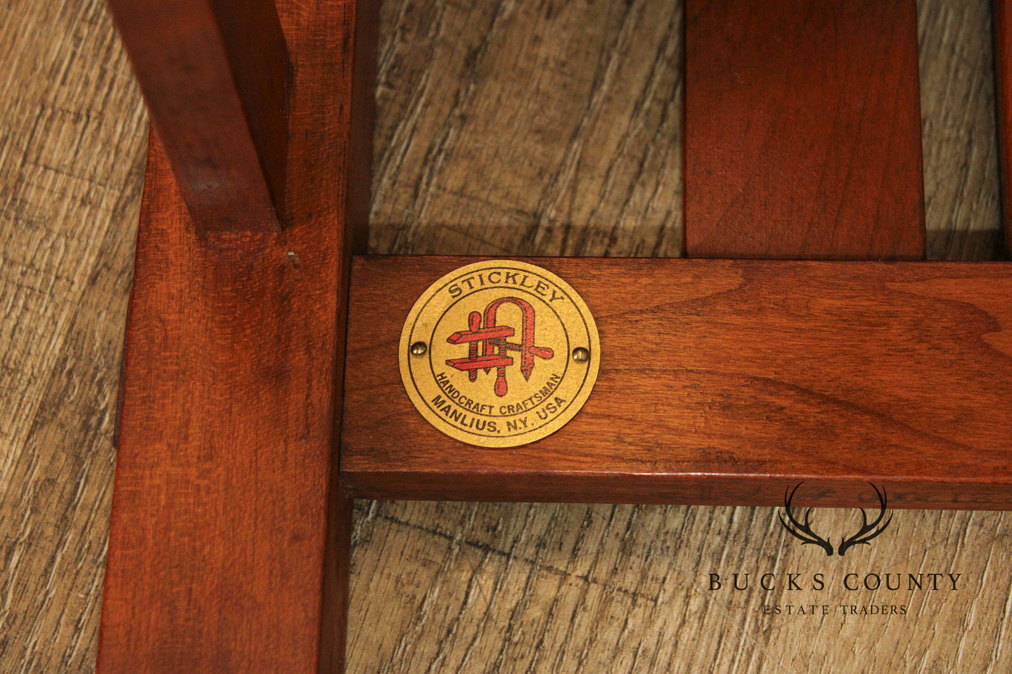 Stickley Mission Collection Cherry and Leather Footstool