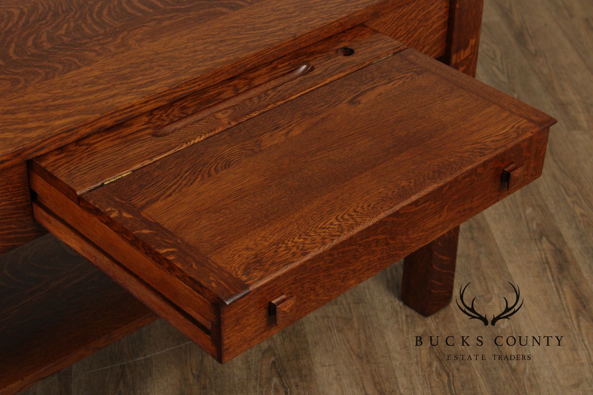 Antique Mission Oak Library Table